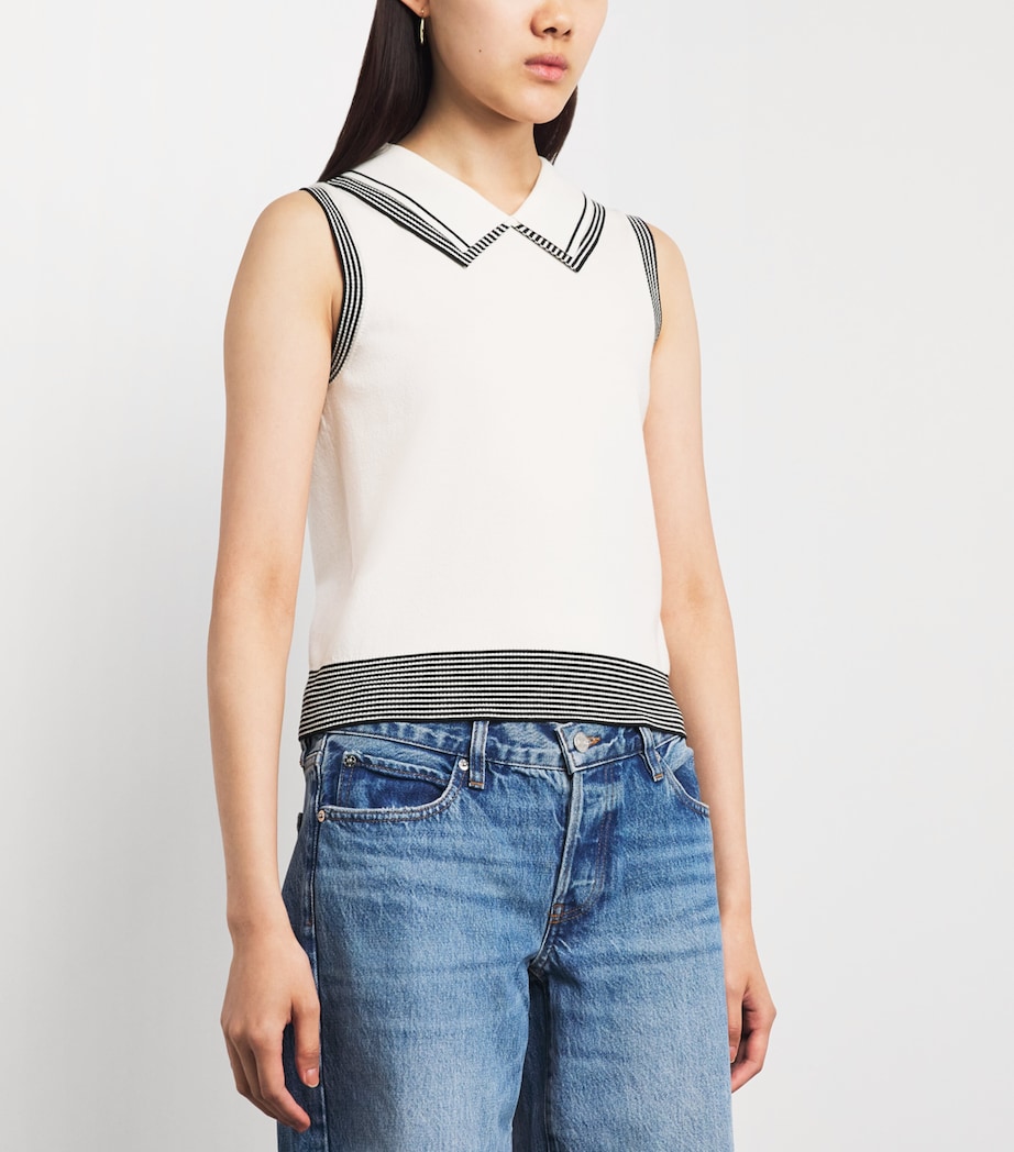Claudie Pierlot Womens Wool-Blend Sailor Top Ecru Image 4