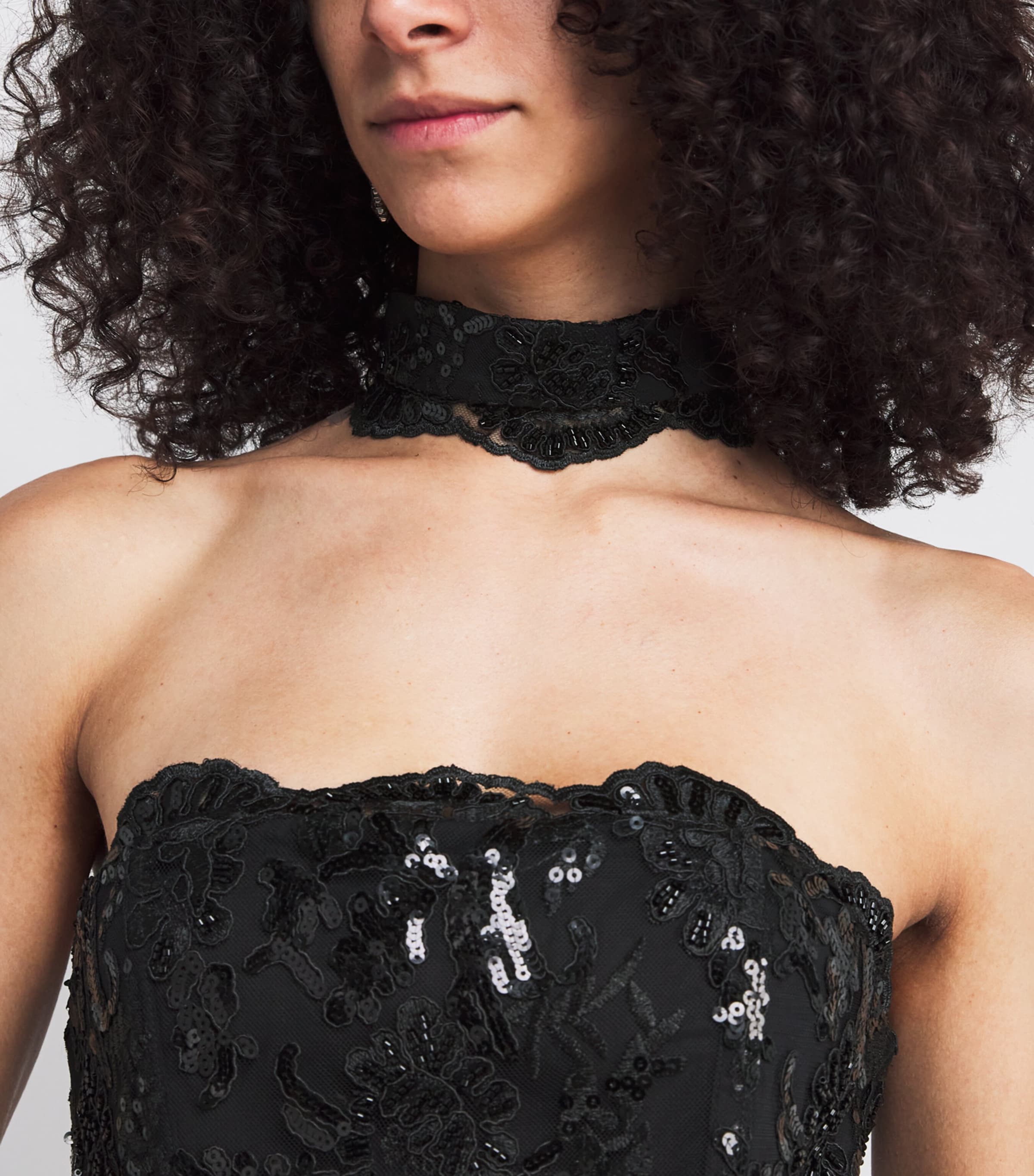 Sequin-Lace Georgie Jumpsuit A001 BLACK Image 4