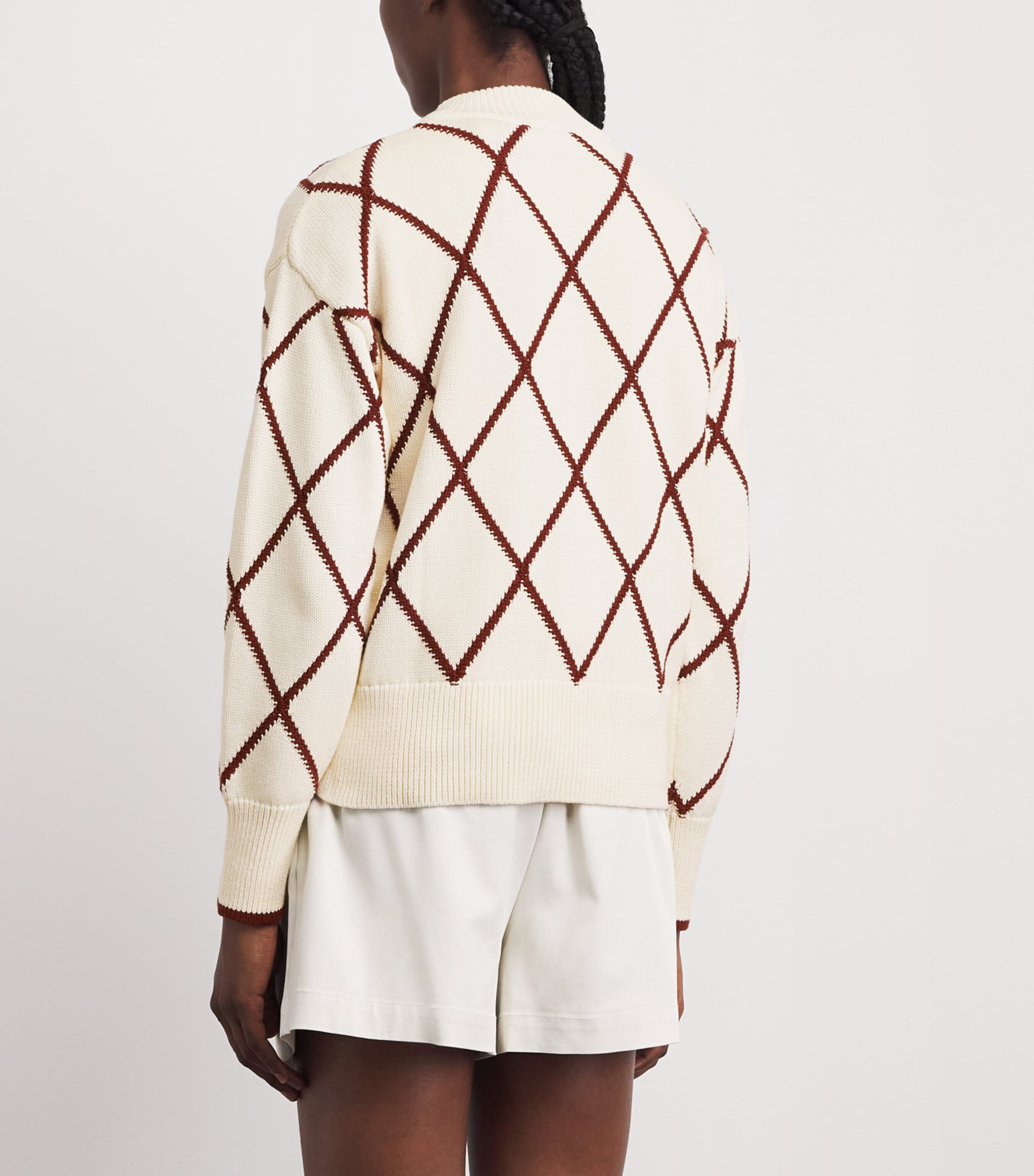 Varley Womens Nile Zip-Up Cardigan Ivory / Port Image 5