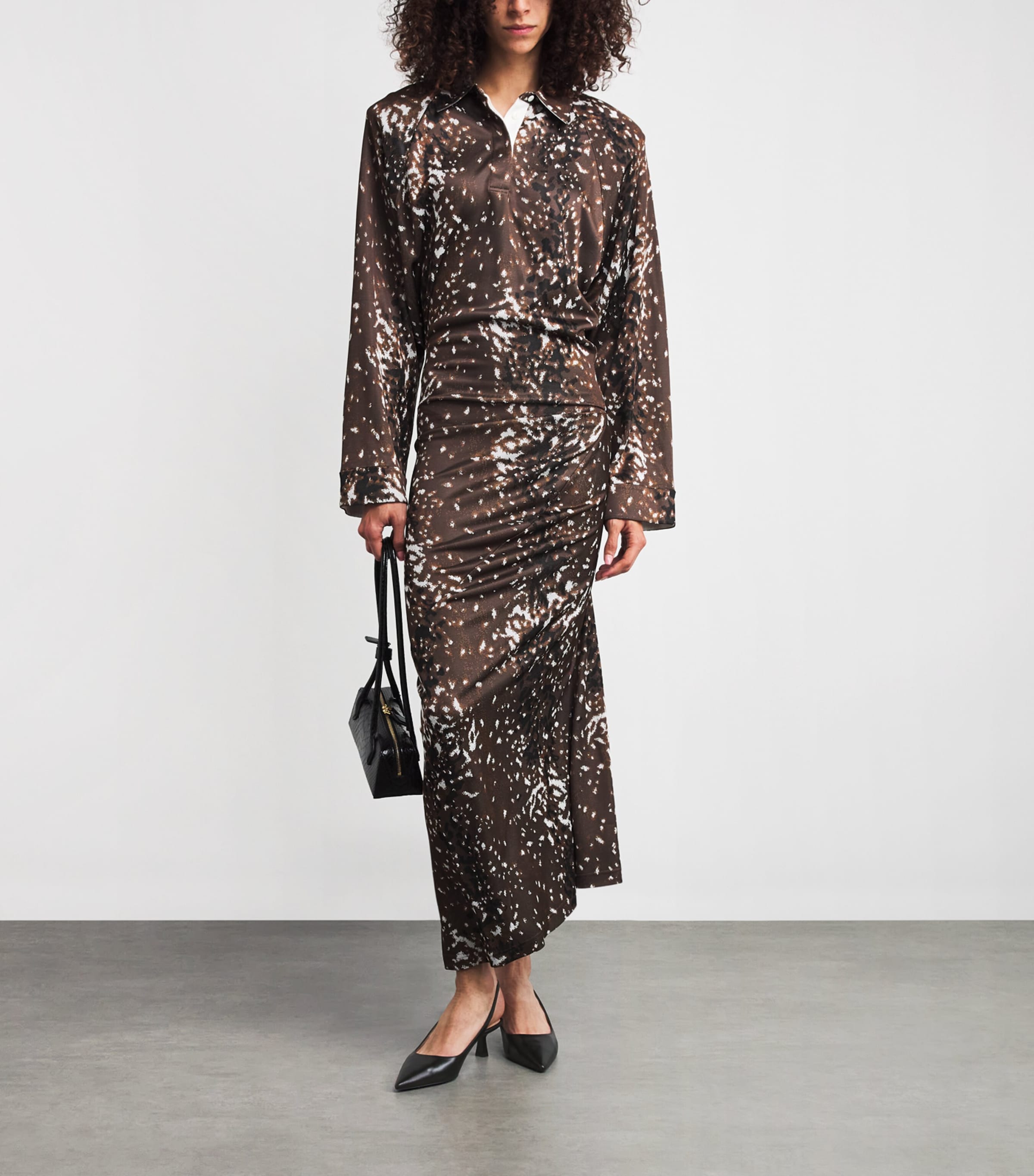 Leather Stuart Sculpt Slingback Pumps 50 BLACK Image 2