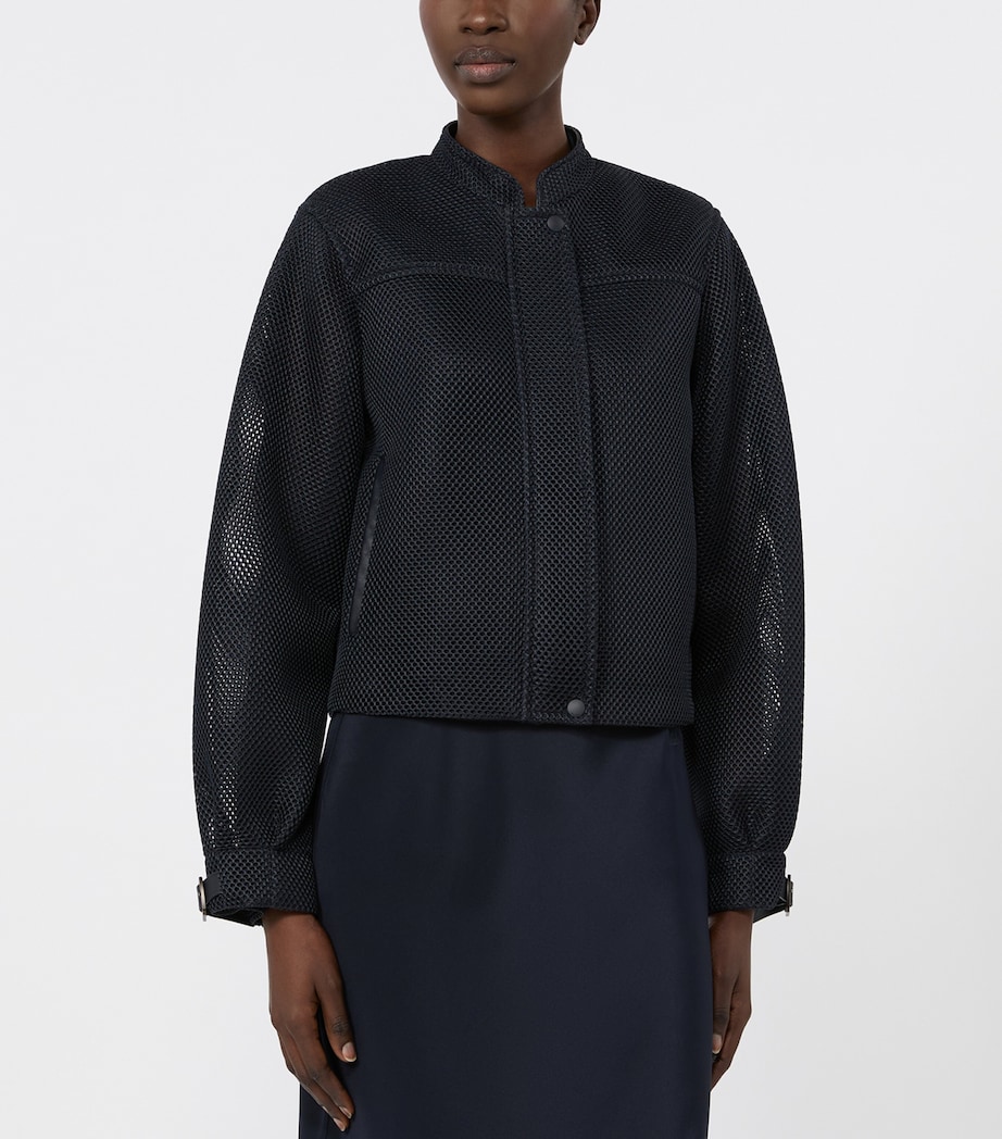 Max Mara Womens Mesh Bomber Jacket Ultramarine Image 3