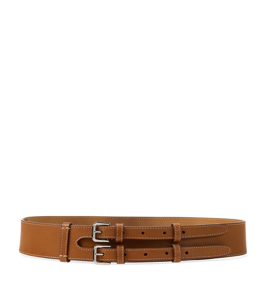 Leather Double-Buckle Belt RL GOLD Image 1