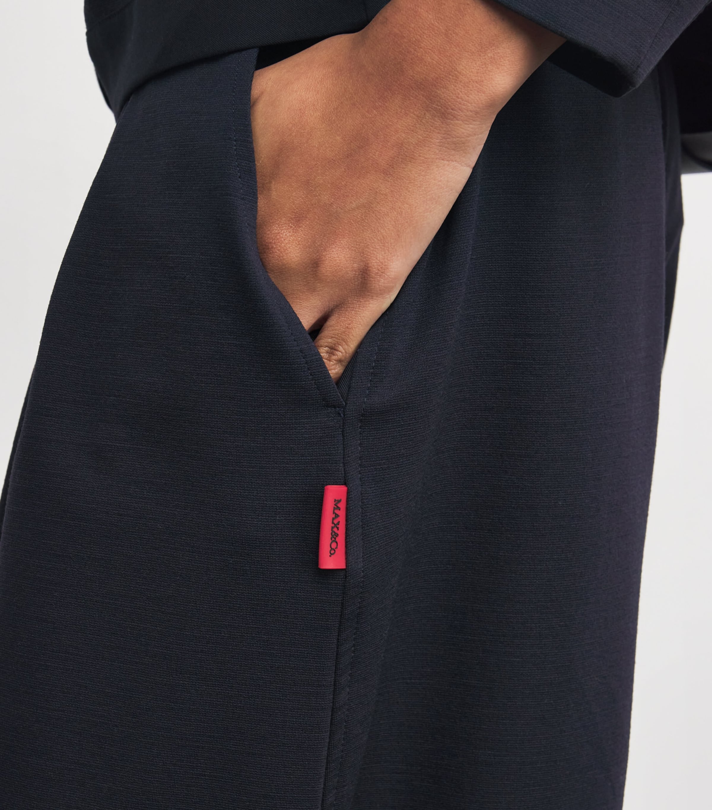 Twisted Wide-Leg Trousers NAVY Image 6