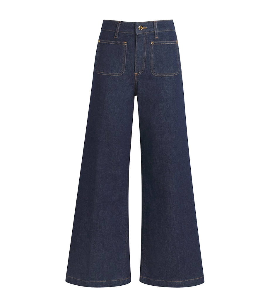 Harper Ankle Pocket-Detail Wide-Leg Jeans AMORA Image 1