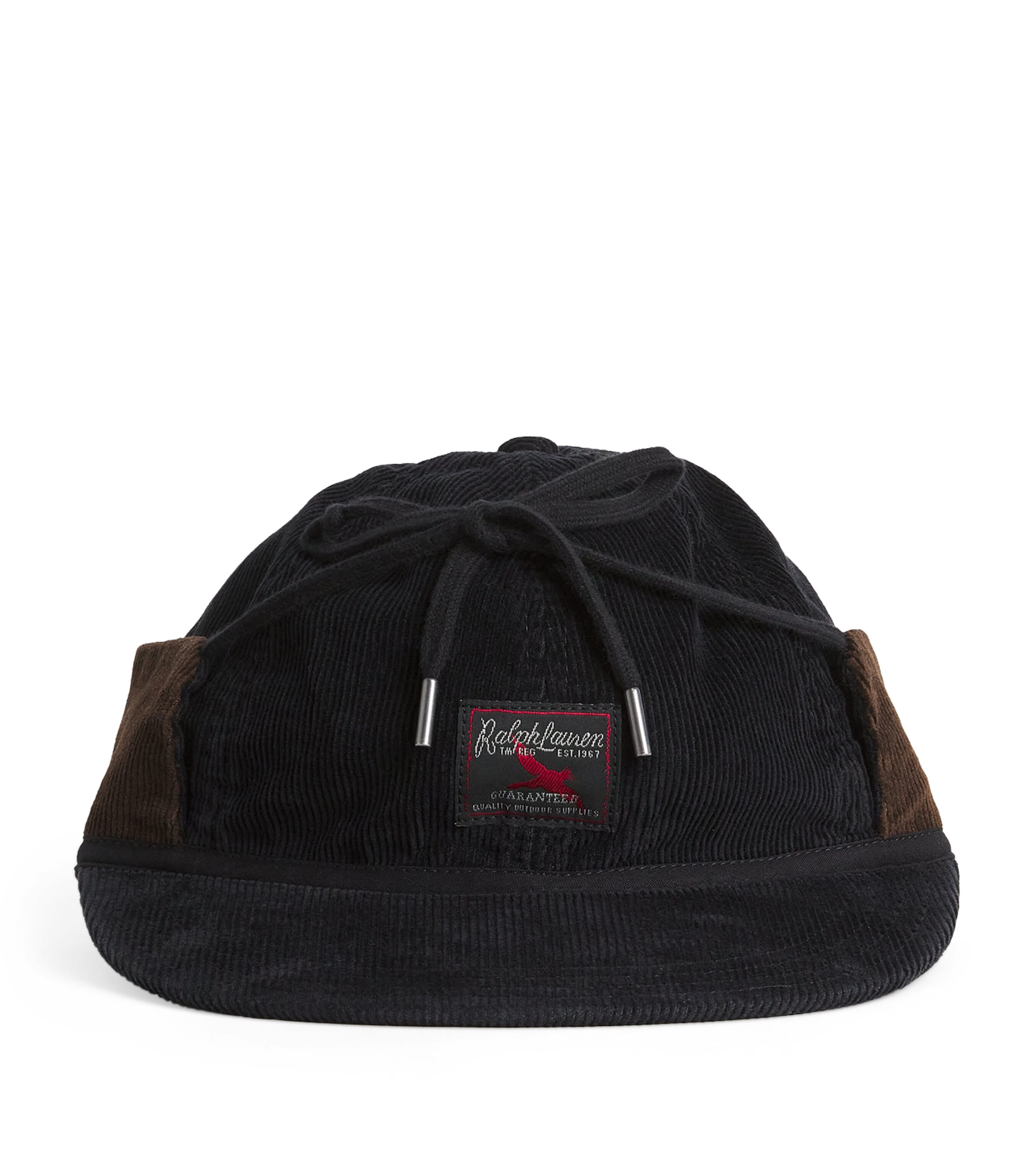 Polo Ralph Lauren Black Cotton Corduroy Earflap Hat | Harrods US