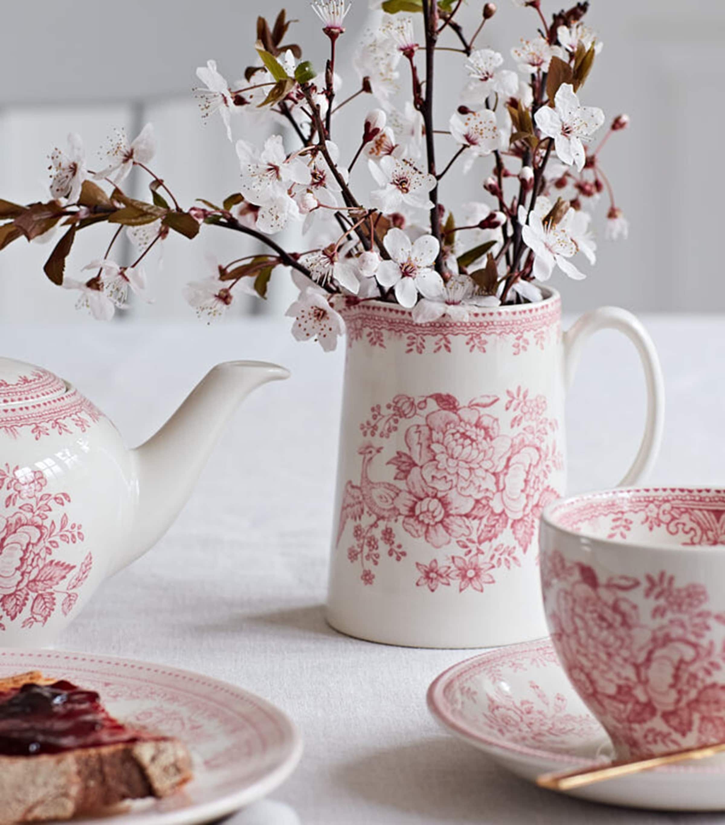 Burleigh Pink Asiatic Pheasants Teacup and Saucer Pink Image 4