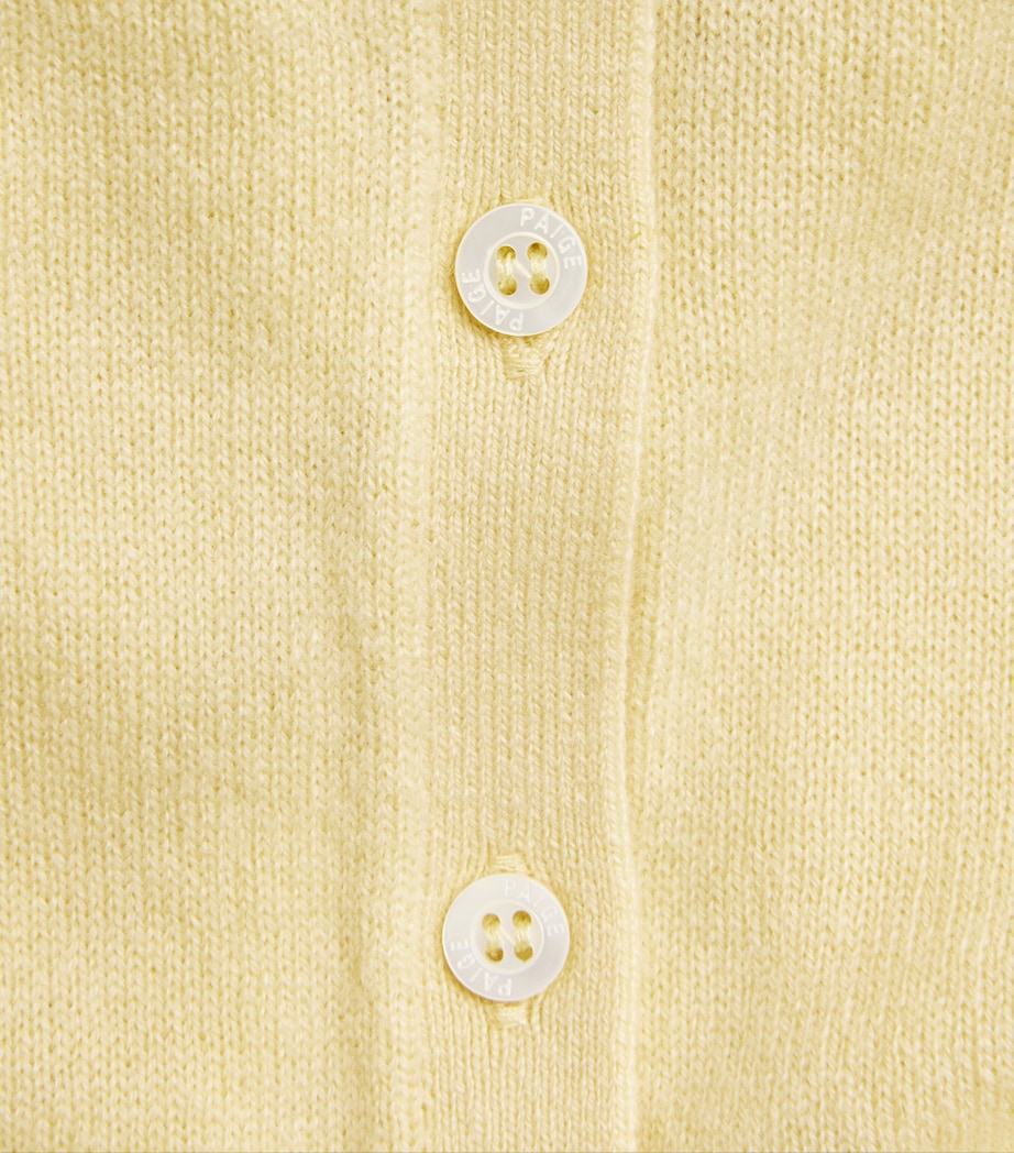 PAIGE Womens Cashmere Brioche Cardigan Sunshine Yellow Image 2