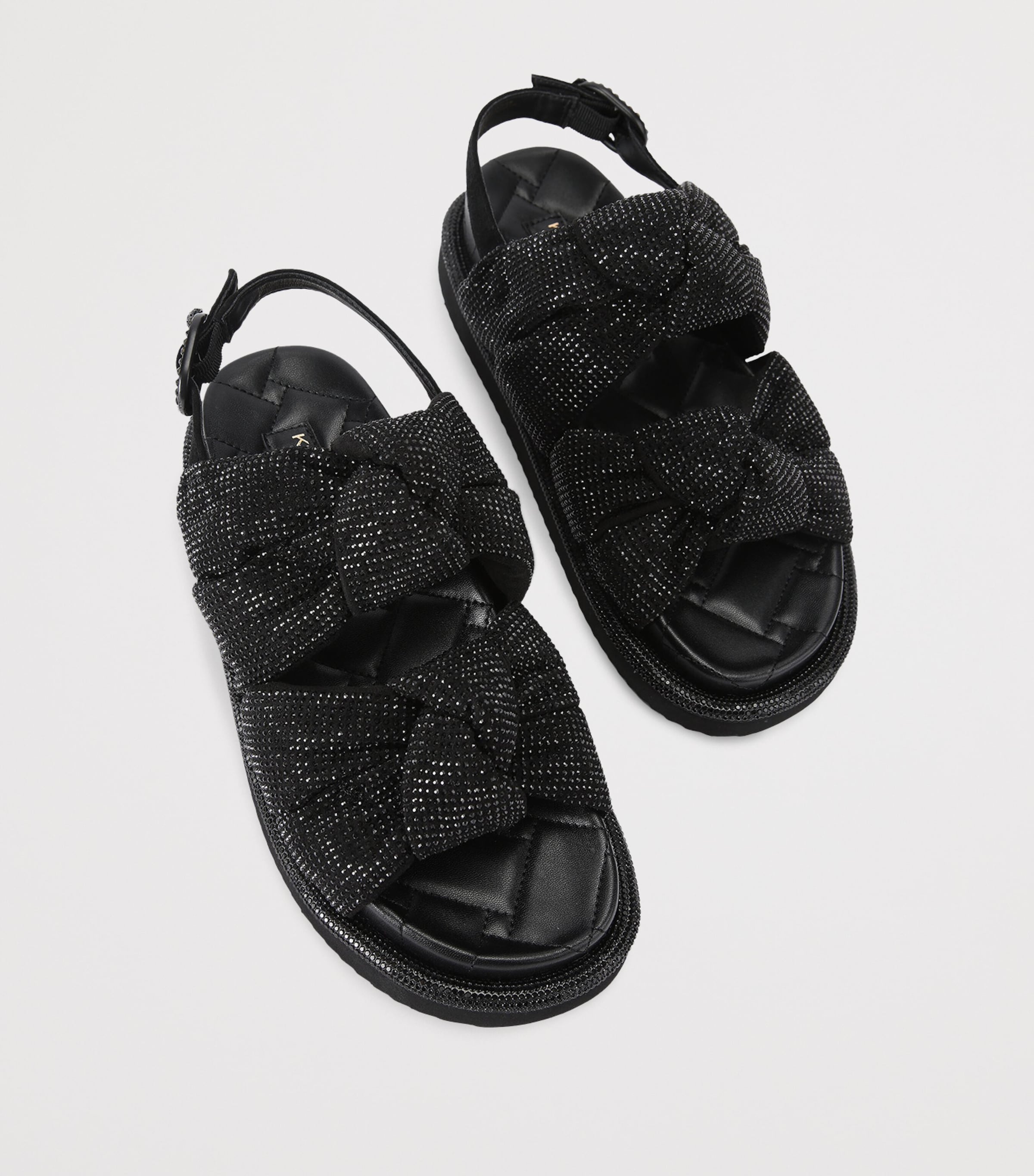 Kurt Geiger London Rhinestone Orson Crossover Sandals Black Image 4