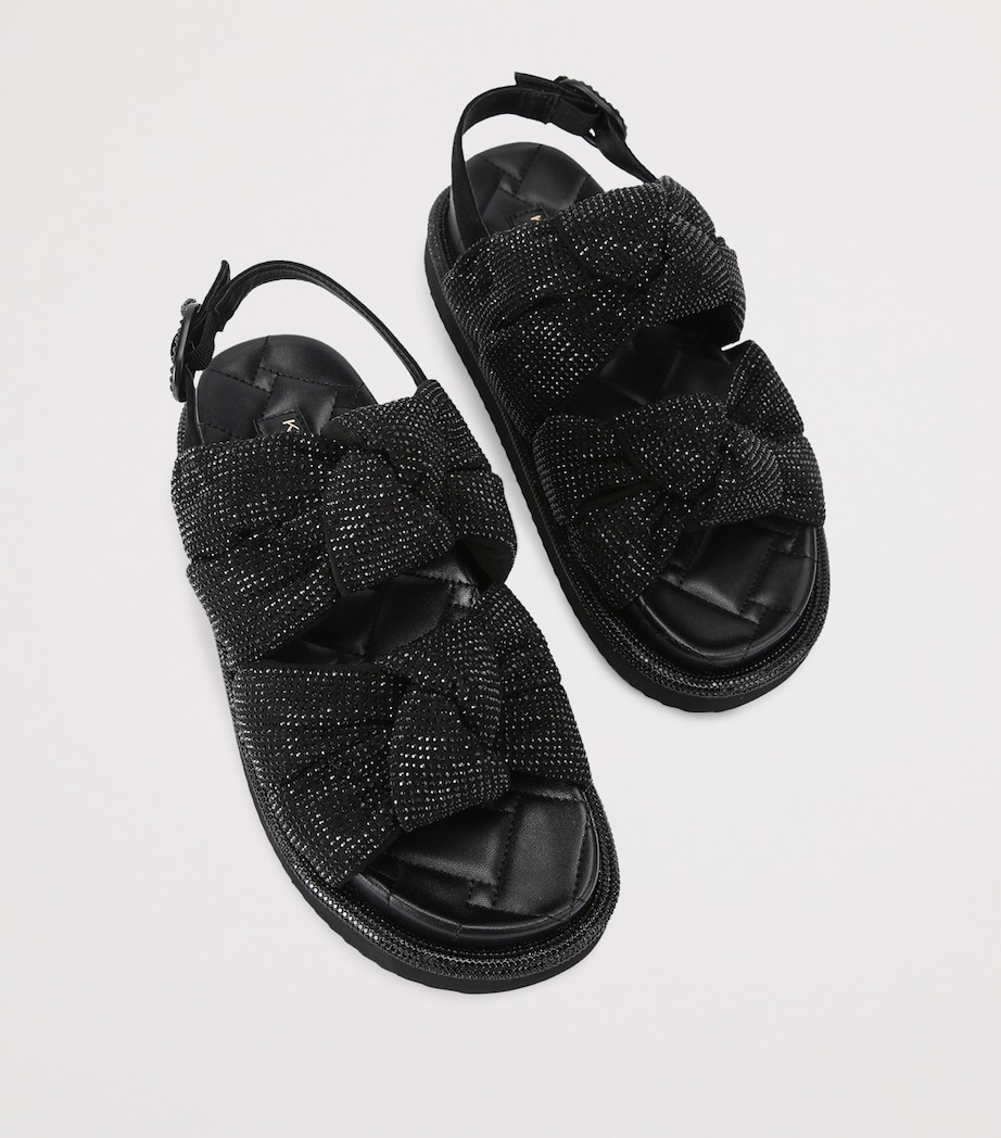 Rhinestone Orson Crossover Sandals BLACK Image 4