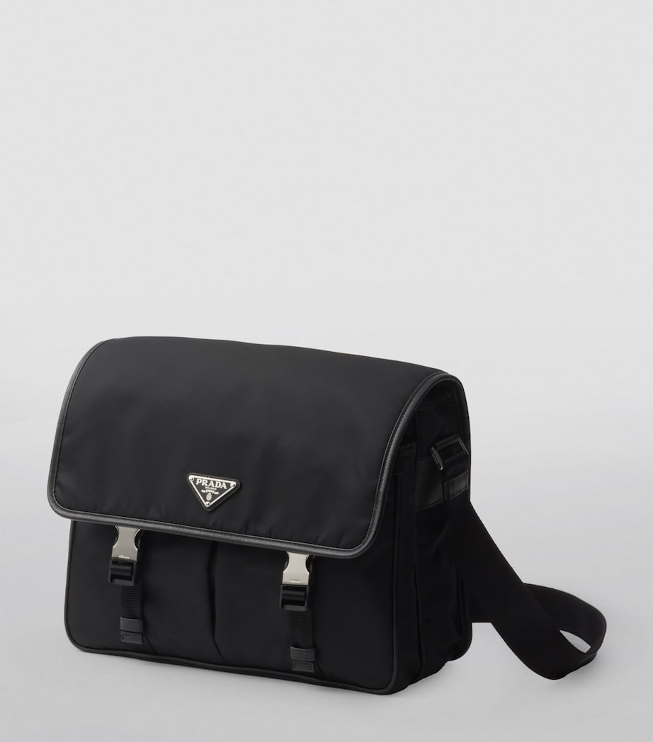 Re-Nylon and Leather Messenger Bag F0002 Image 3