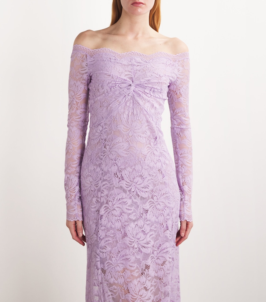 Rabanne Womens Lace Off-Shoulder Maxi Dress French Lavander Image 4