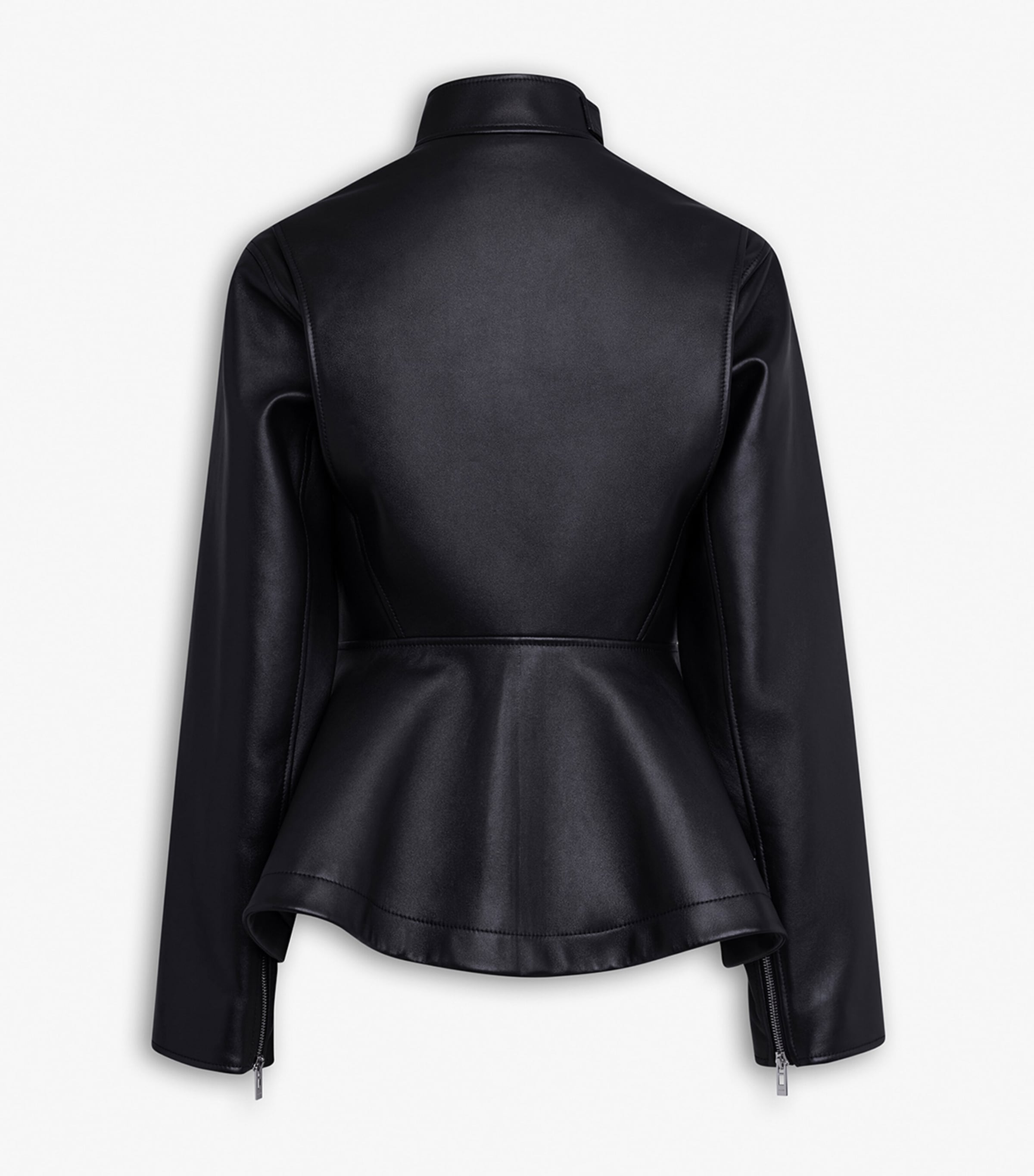 Lambskin Peplum Leather Jacket NOIR ALAIA Image 2