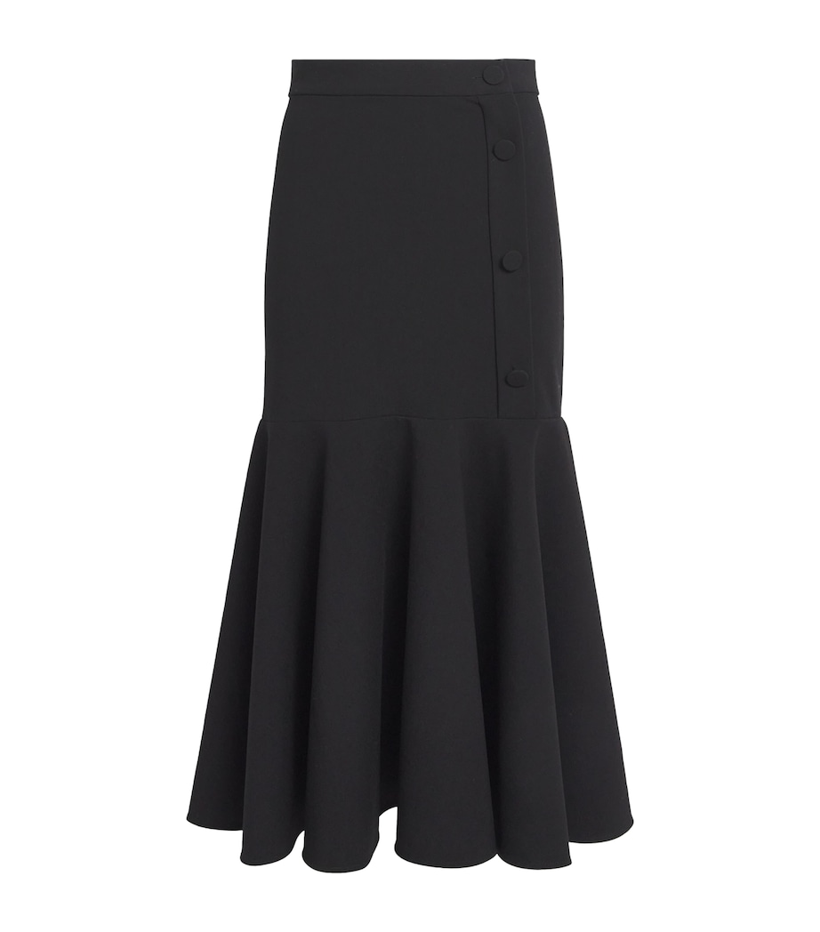 Ruffle-Trim Maxi Skirt BLACK Image 1