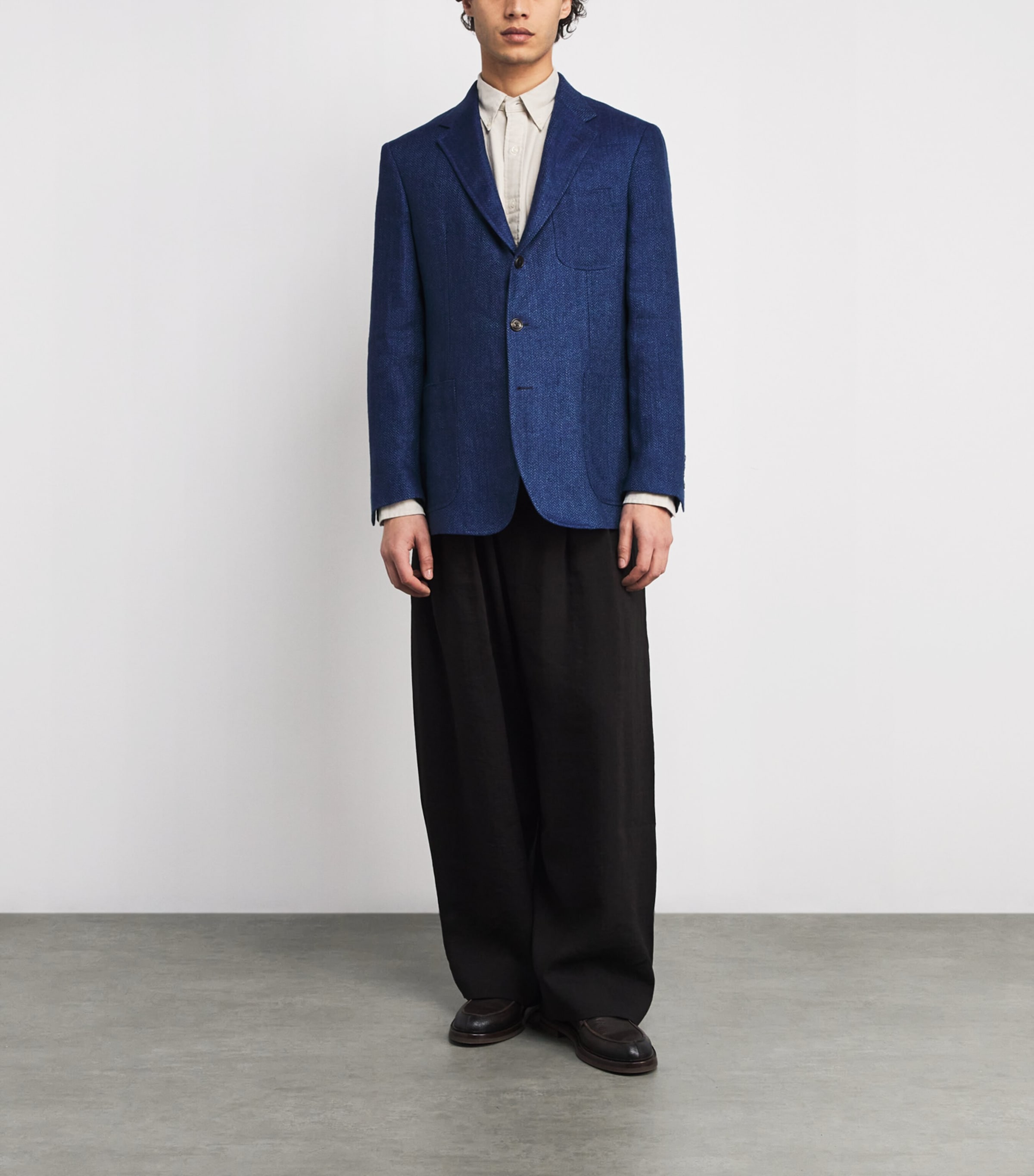 Linen Herringbone Blazer BRIGHT NAVY Image 2