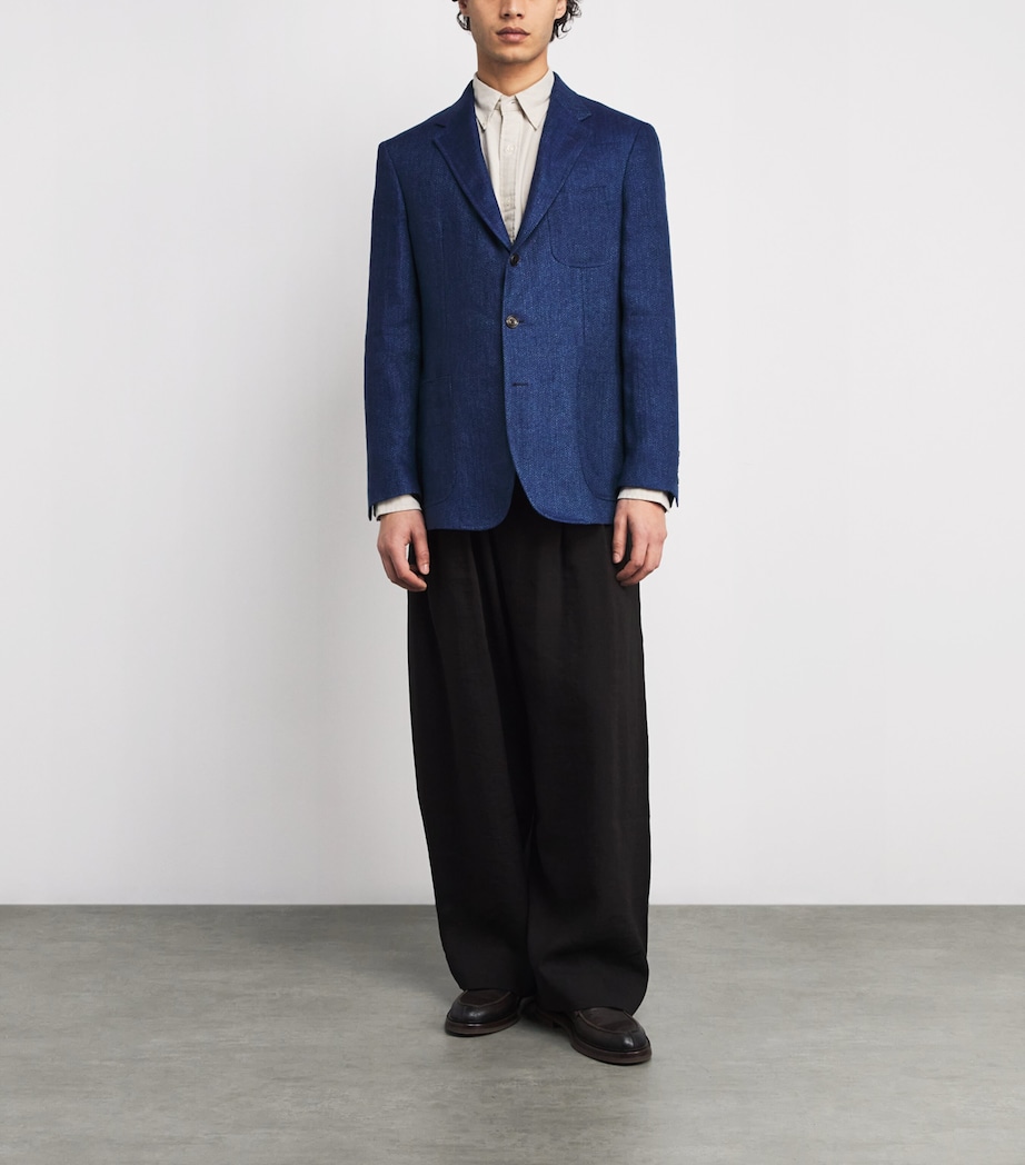 Linen Herringbone Blazer BRIGHT NAVY Image 2