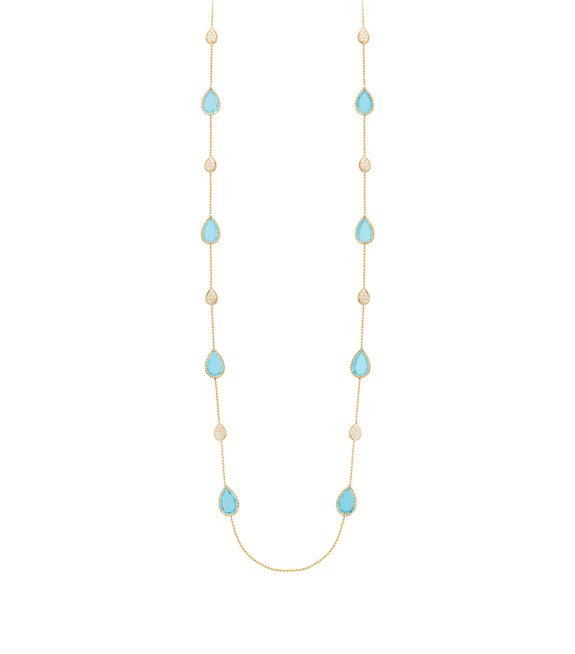 Boucheron Yellow Gold, Diamond And Turquoise Serpent Bohème Necklace Blue Image 1