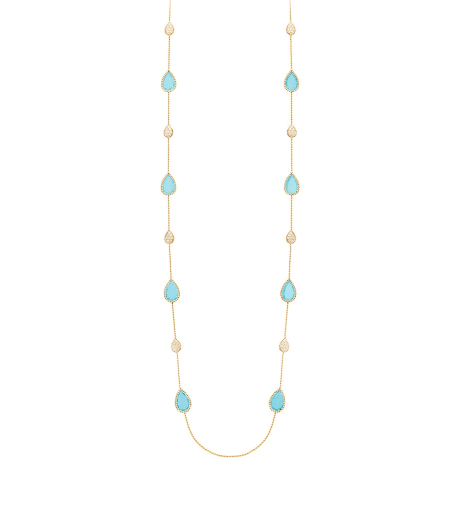 Boucheron Yellow Gold, Diamond And Turquoise Serpent Bohème Necklace Blue Image 1