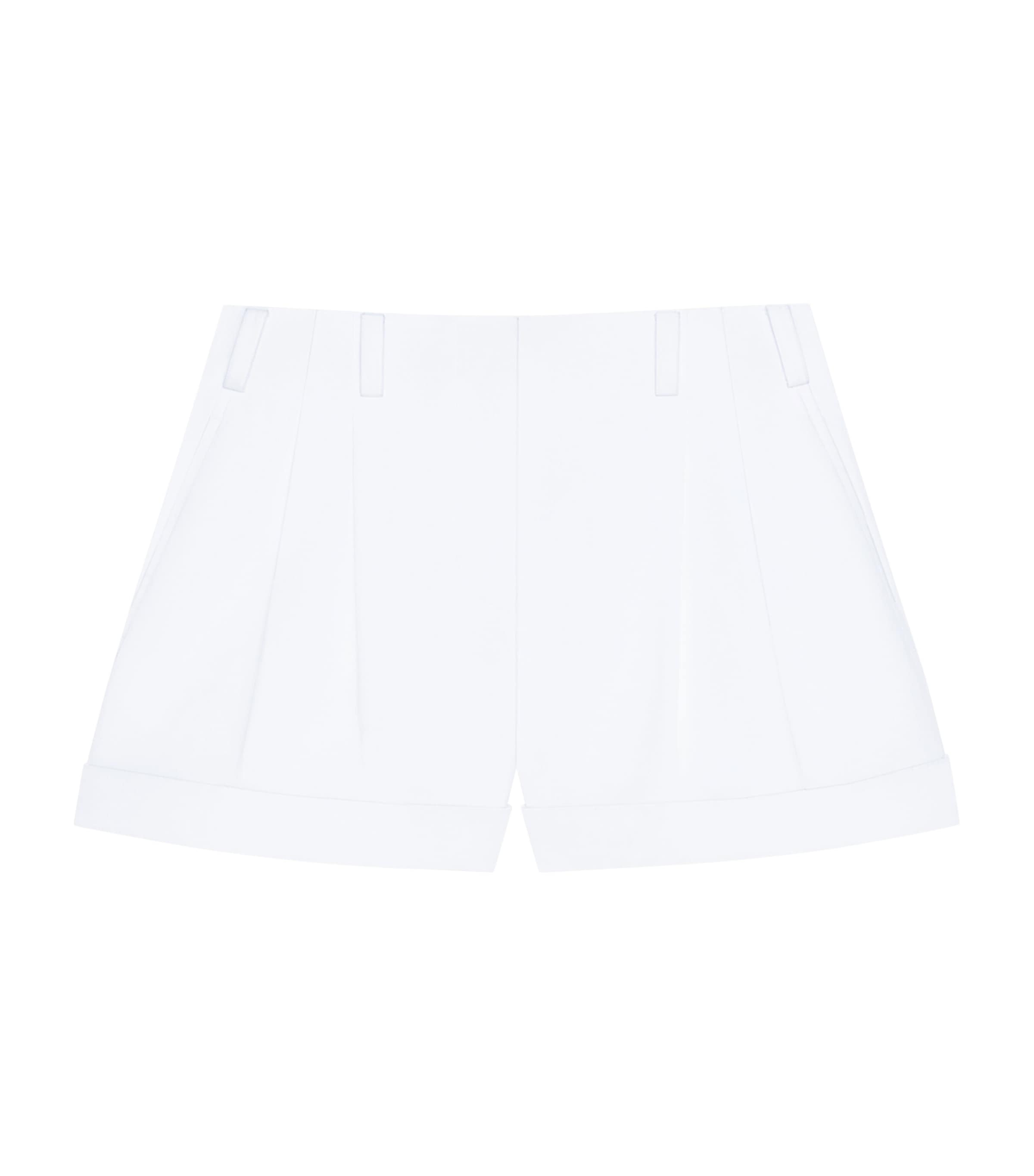 Cotton Cuffed Shorts WHITE Image 1