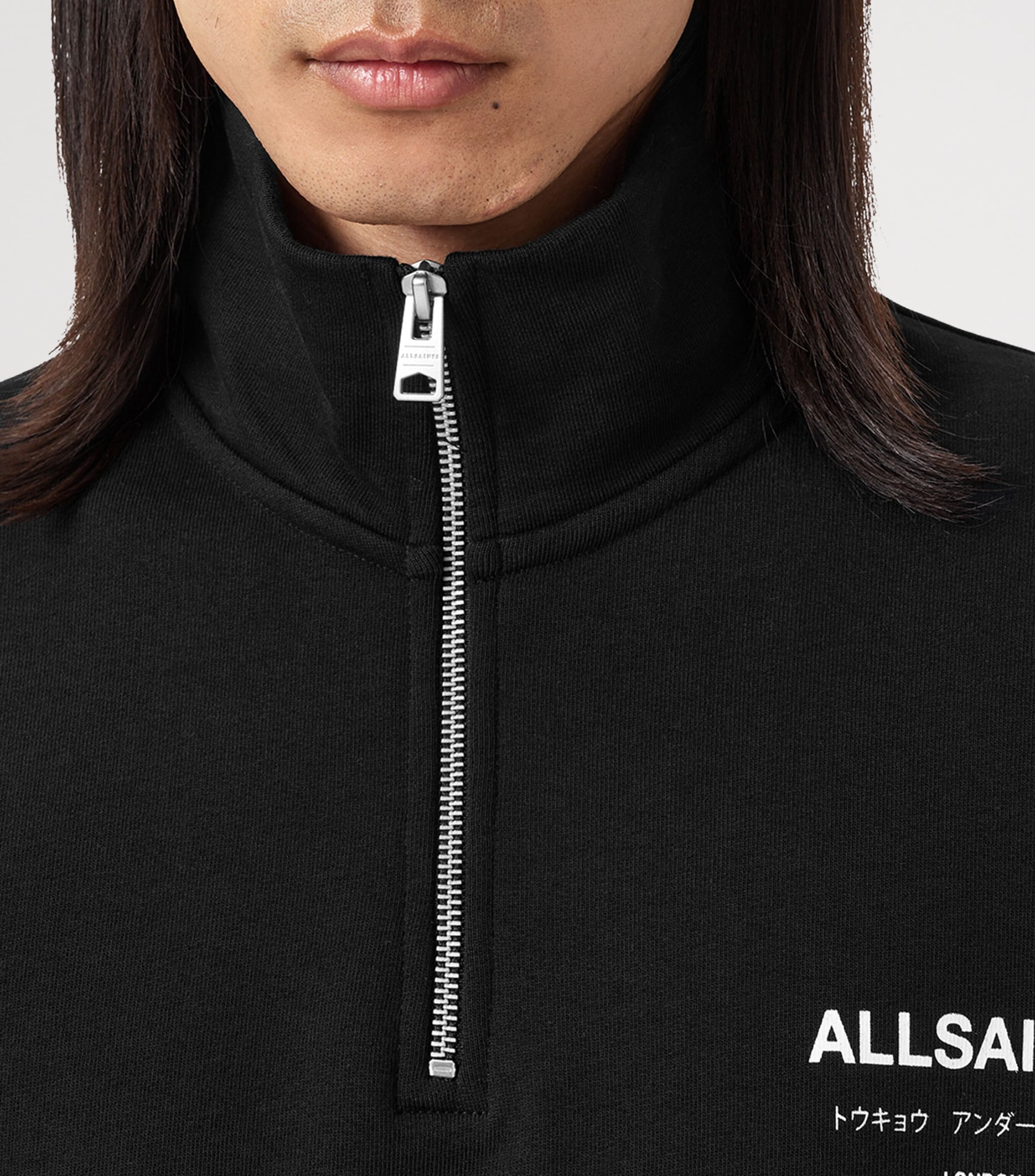 Cotton Underground Half-Zip Sweatshirt JET BLACK Image 6