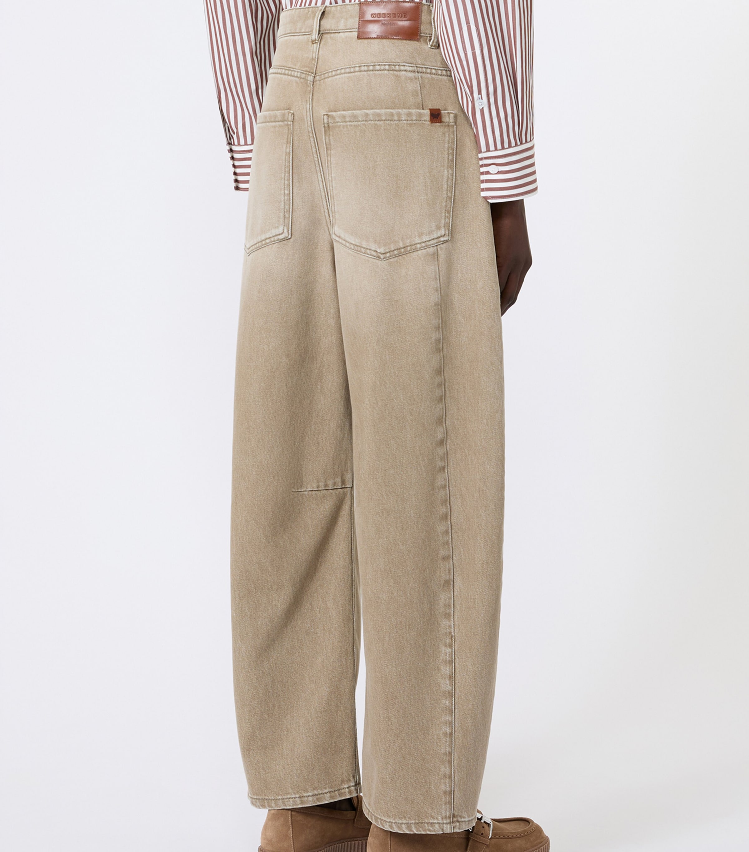 Weekend Max Mara Womens Barrel Jeans Beige Image 3