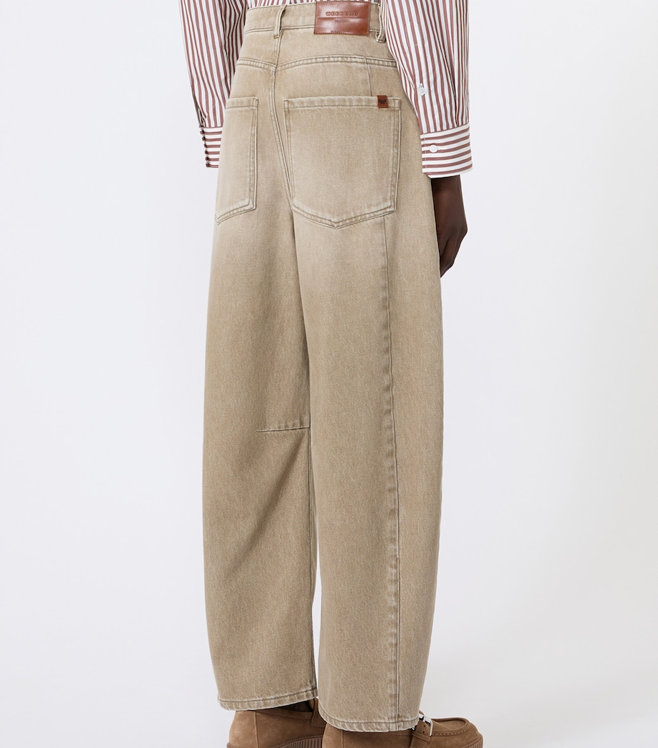 Weekend Max Mara Womens Barrel Jeans Beige Image 3