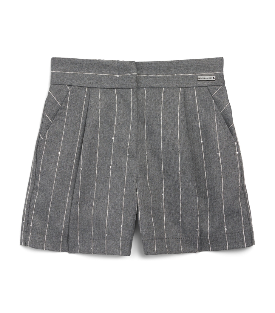 Monnalisa Stripe Bermuda Shorts (4-14 Years) Grigio Medio Image 1