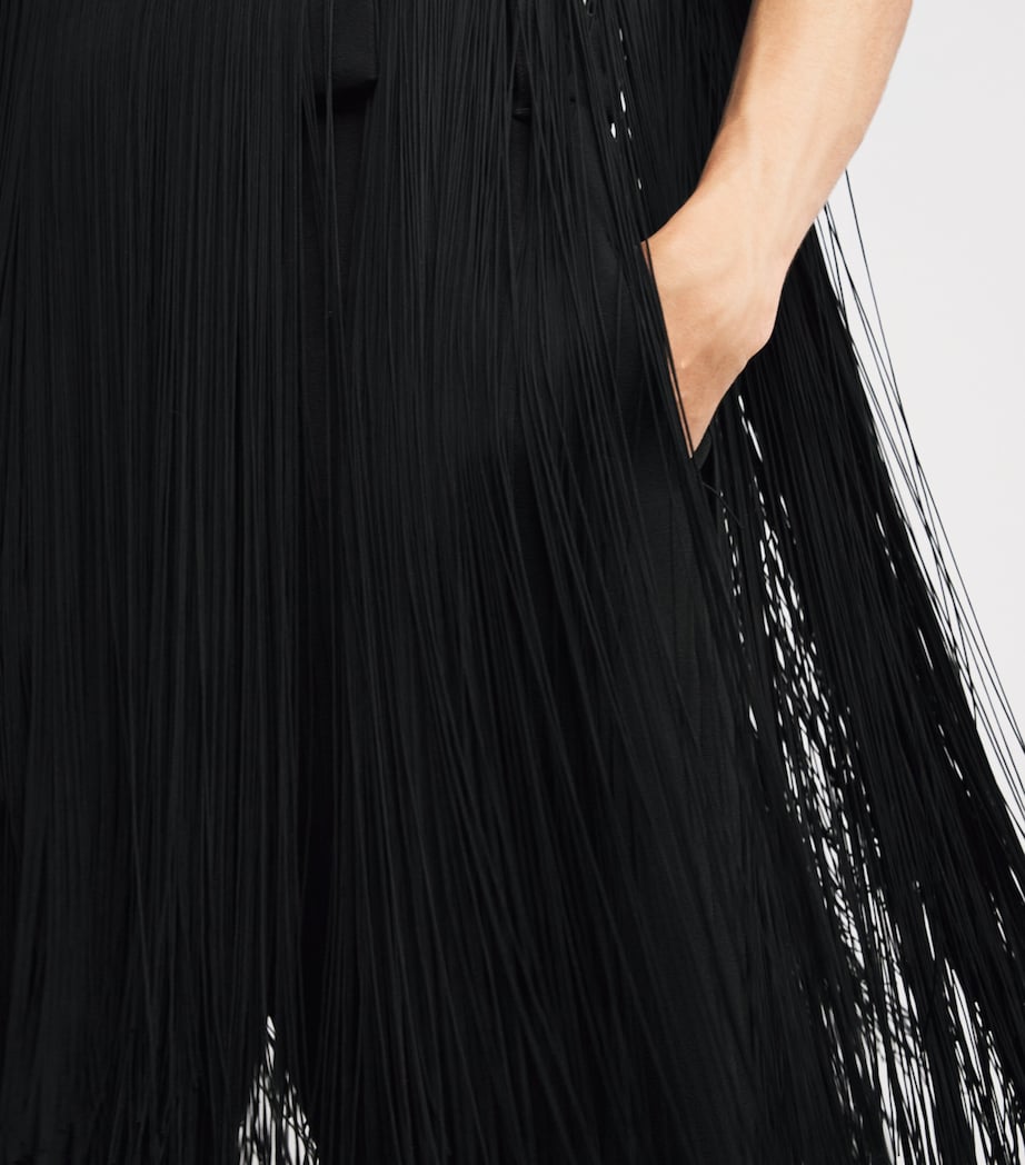 CAMILLA AND MARC Womens Fringed Zuri Halter Top Dblk Black Image 6