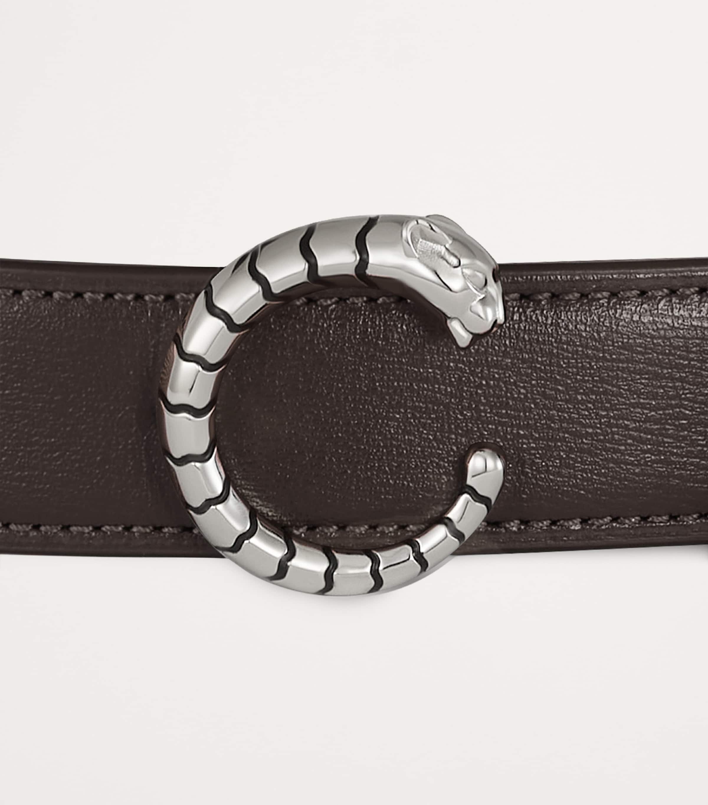 Small Leather Panthère de Cartier Belt (75cm) TONKA BROWN Image 2