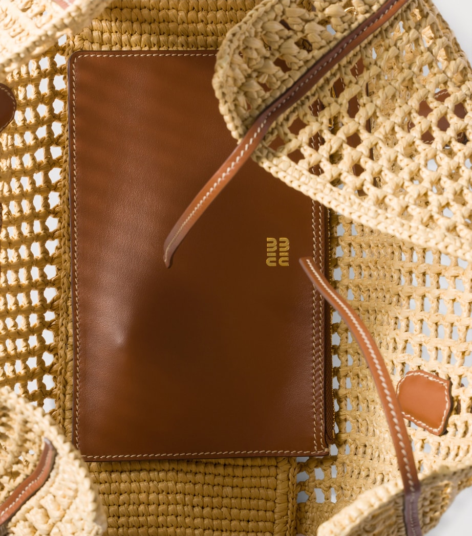 Miu Miu Raffia Top-Handle Bag Neutral Image 5