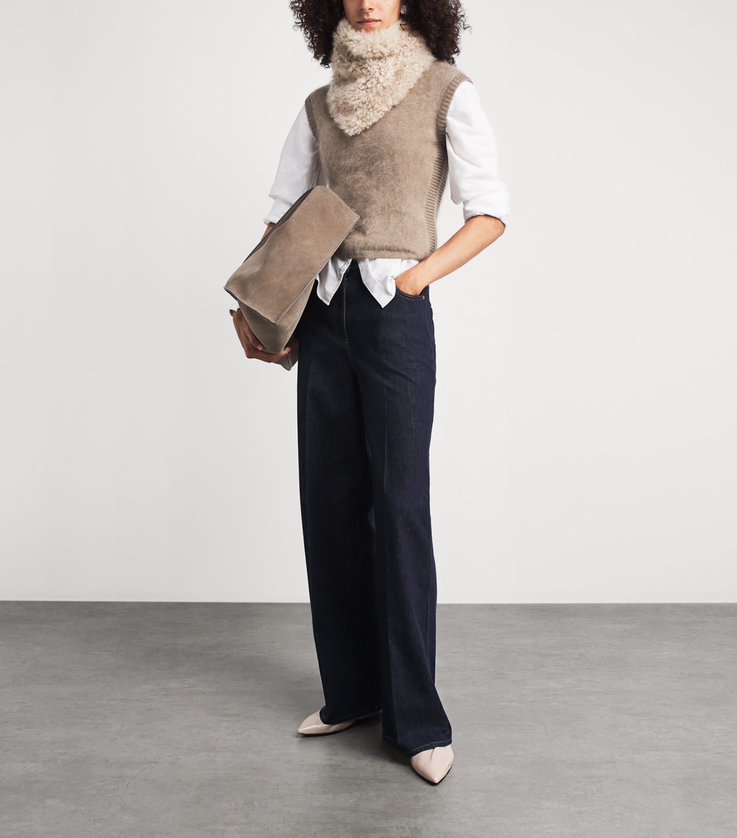 Yves Salomon Long Hair Lambswool Bandana Image 3