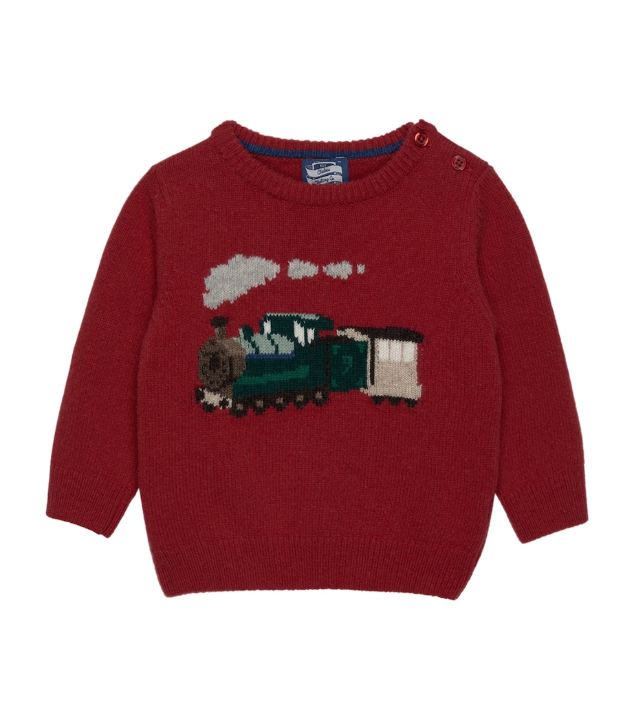 Wool-Blend Steam Train Sweater (3-24 Months) RED Image 1