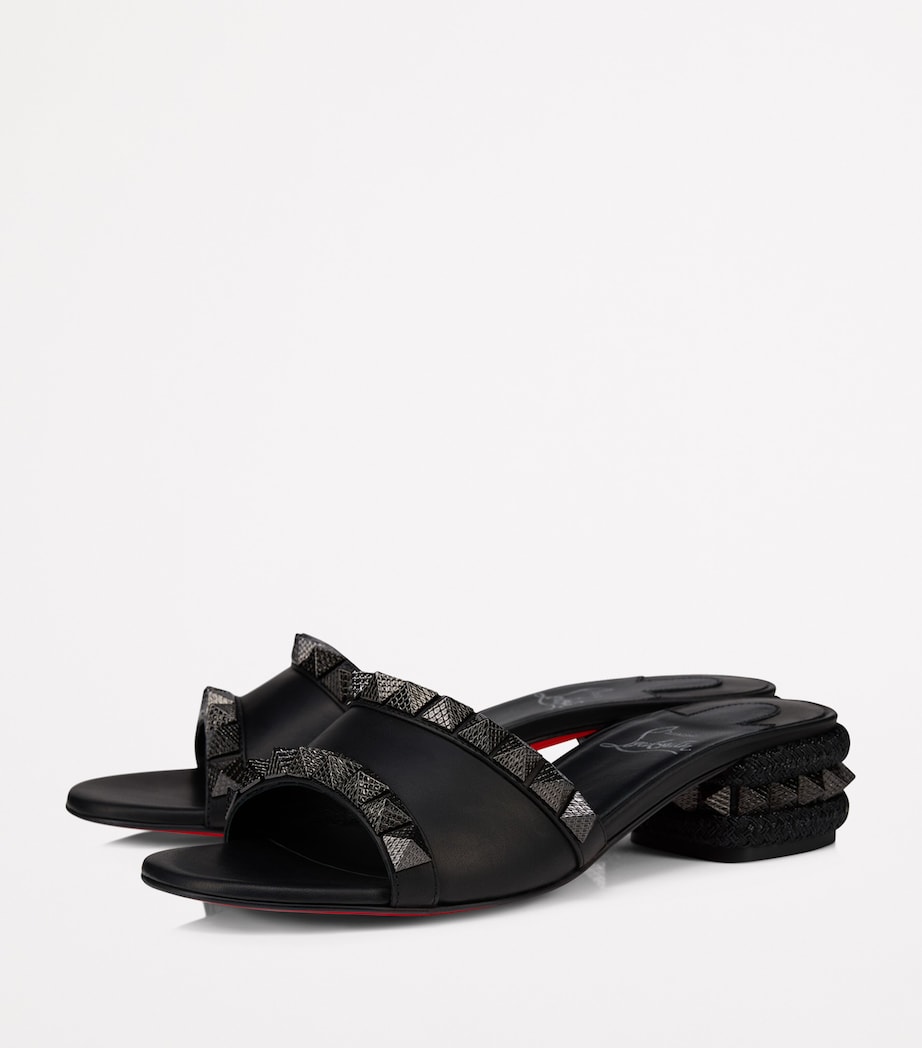 Pyraclou Embellished Heeled Mules 30 B439 Image 2