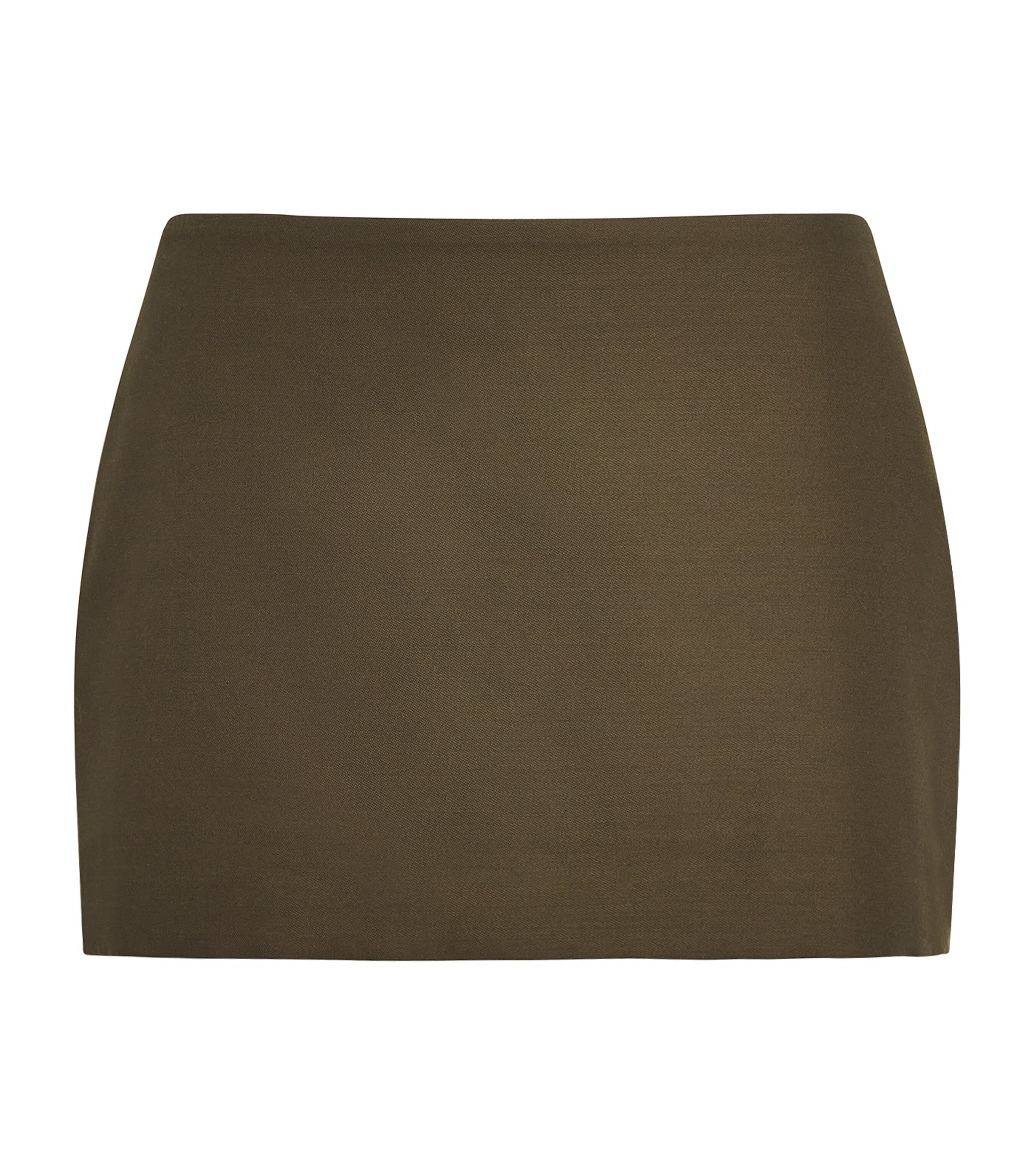 Khaite Womens Leather Jett Mini Skirt Dark Olive Image 1