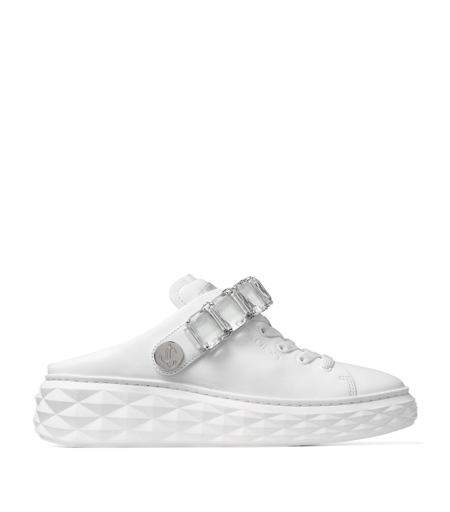 Leather Diamond Sling Sneakers V WHITE/CRYSTAL Image 6