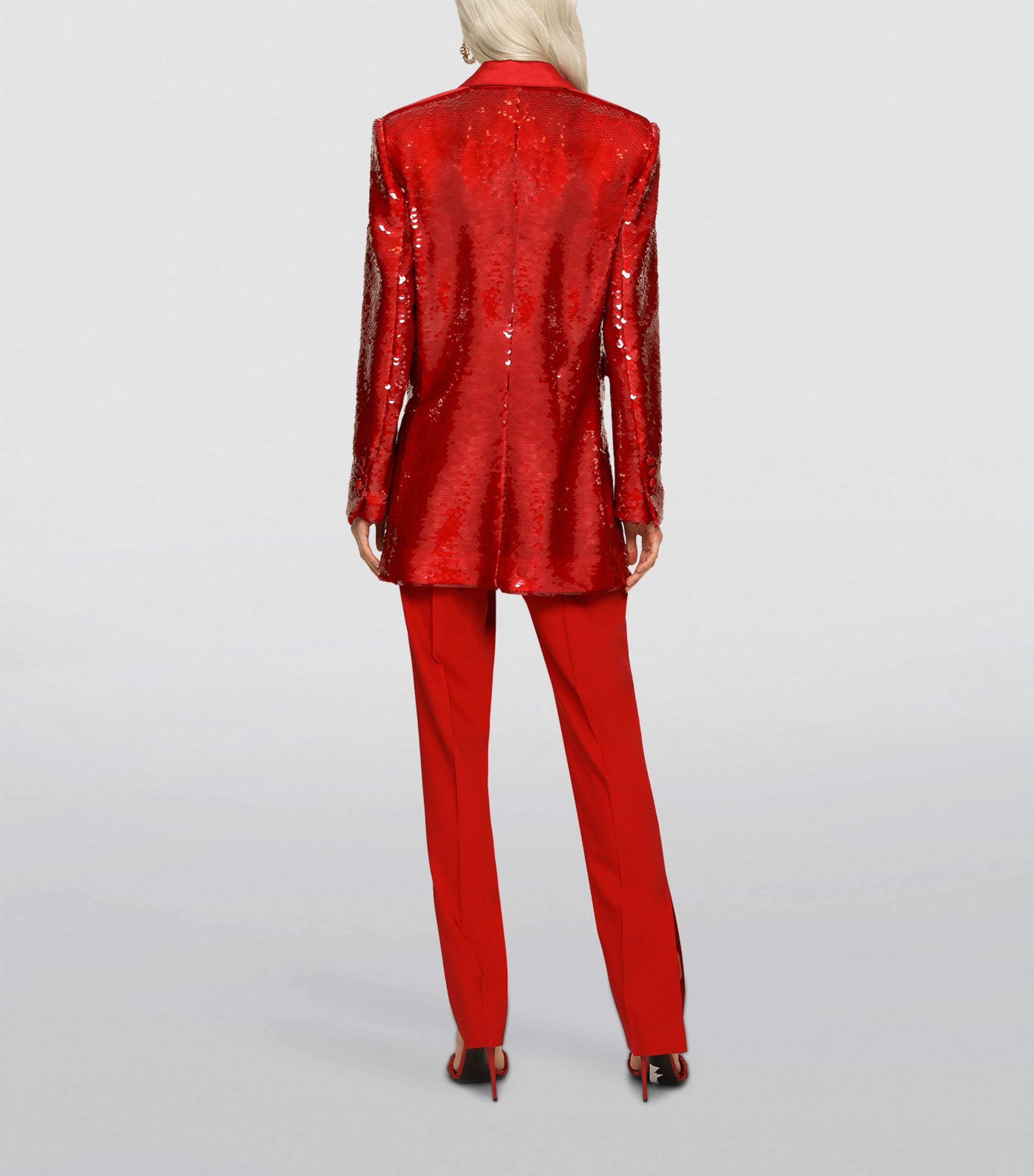 Sequin Blazer R0026-LIGHT BORDEAUX Image 3