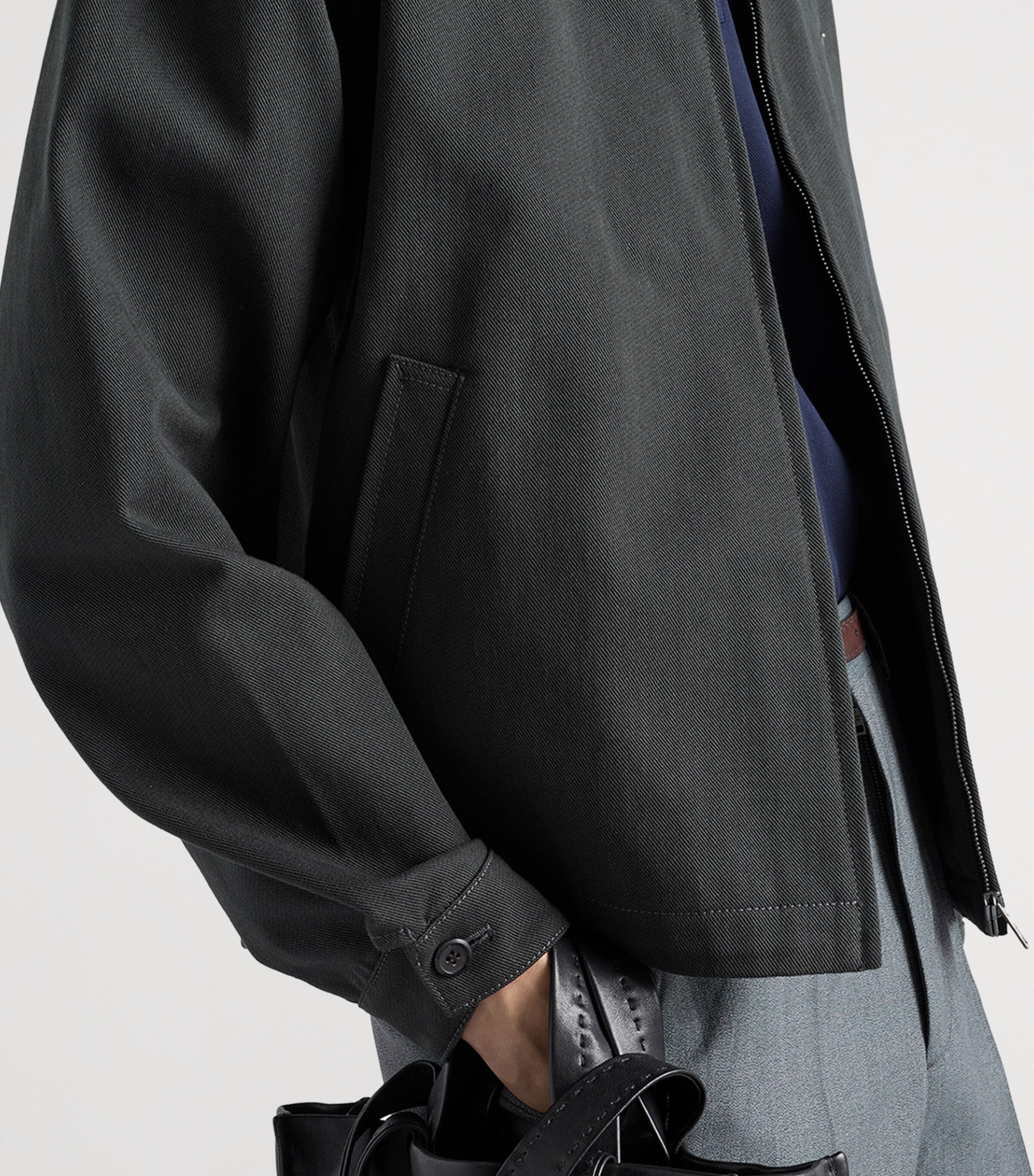 Prada Denim Blouson Jacket Green Image 3