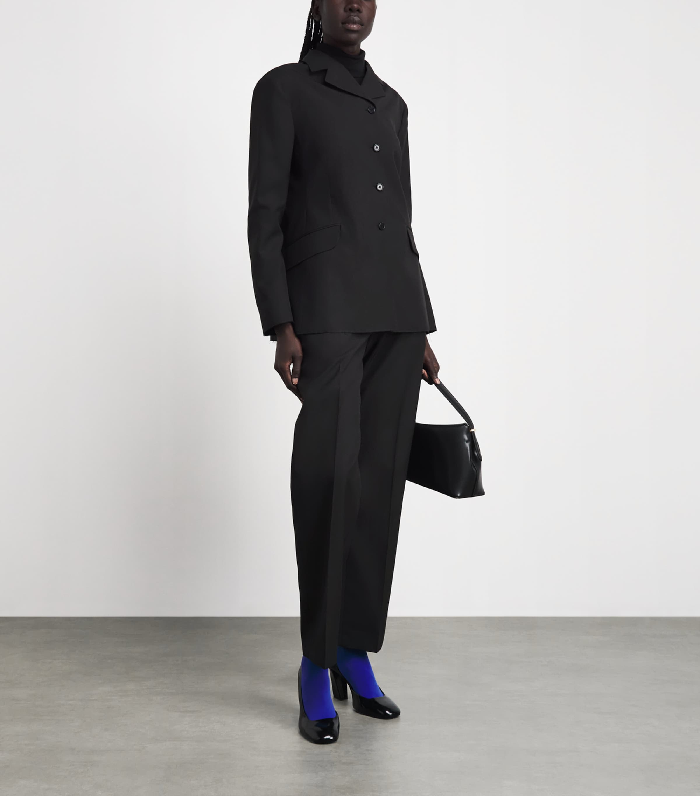 Jil Sander Womens Virgin Wool Tailored Trousers Black Image 2