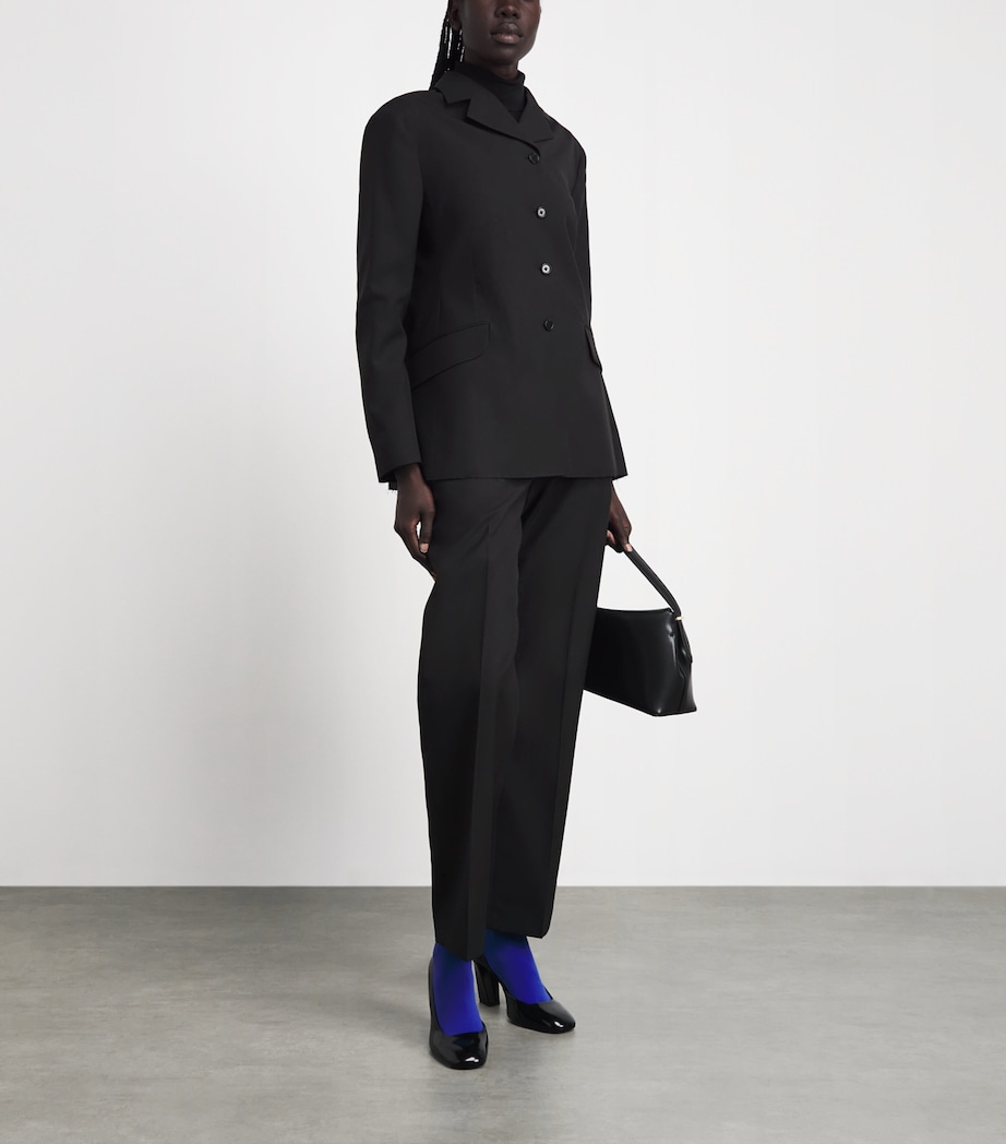 Jil Sander Womens Virgin Wool Tailored Trousers Black Image 2
