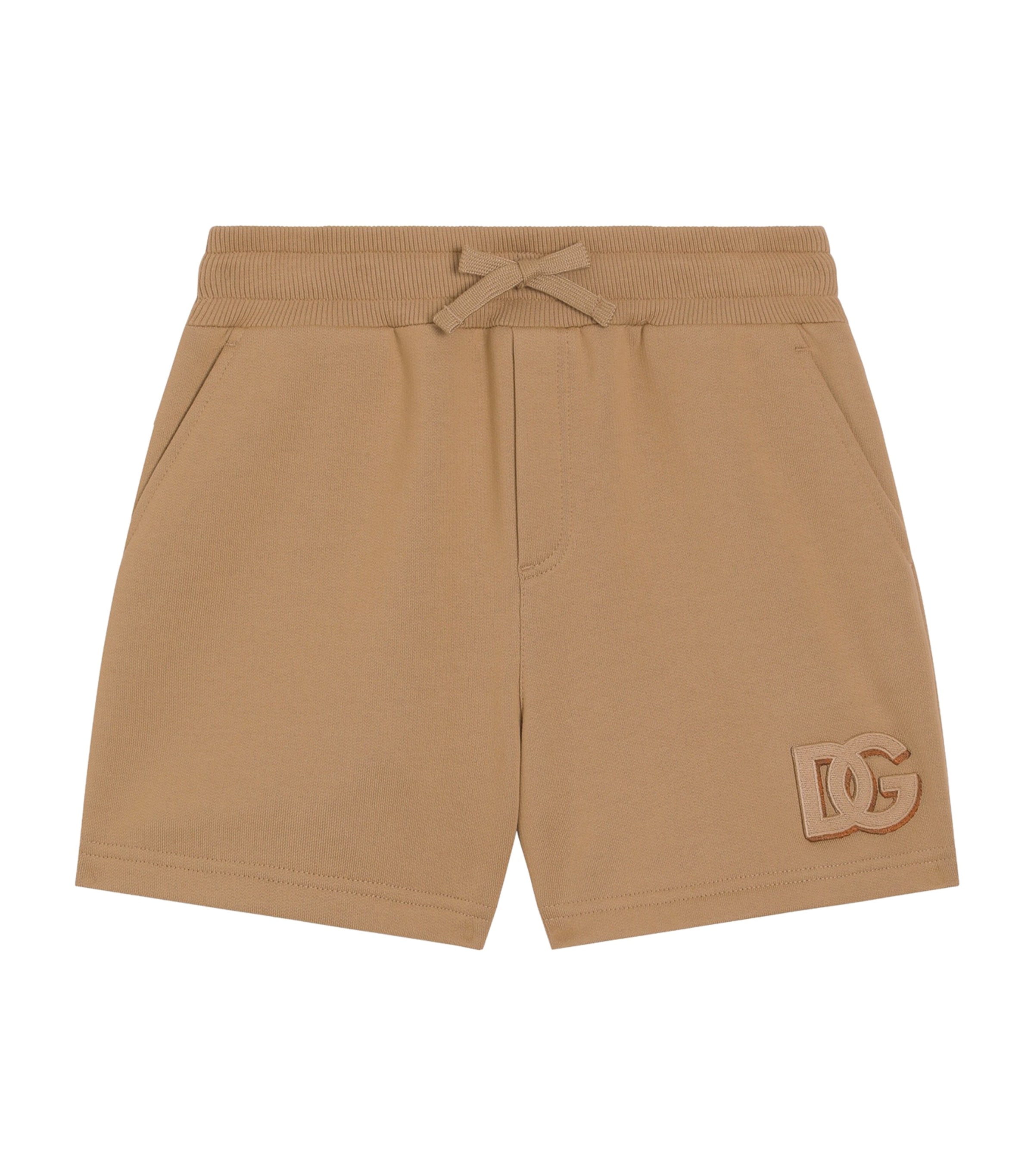 Dolce&Gabbana Kids Cotton Logo Sweatshorts (8-12+ Years) Dark Sand Image 1
