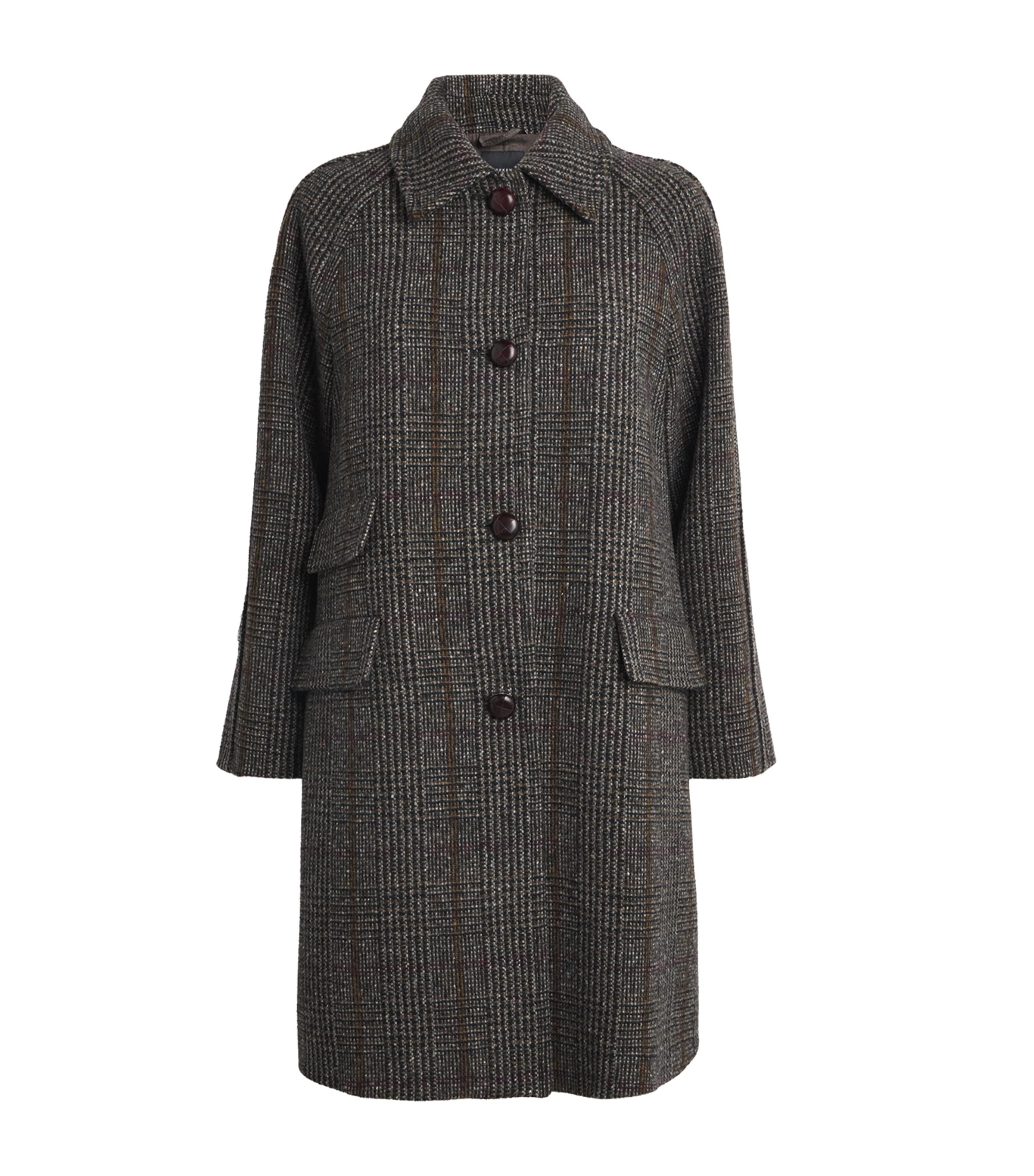 Weekend Max Mara Prince Of Wales Check Coat In Gray