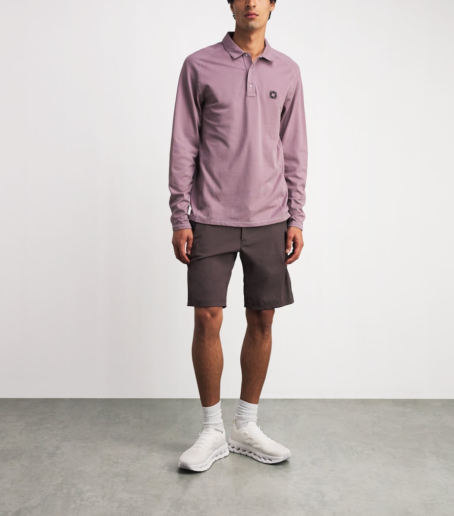 Alba Mens Cotton-Blend Techno Shorts Mud Image 2