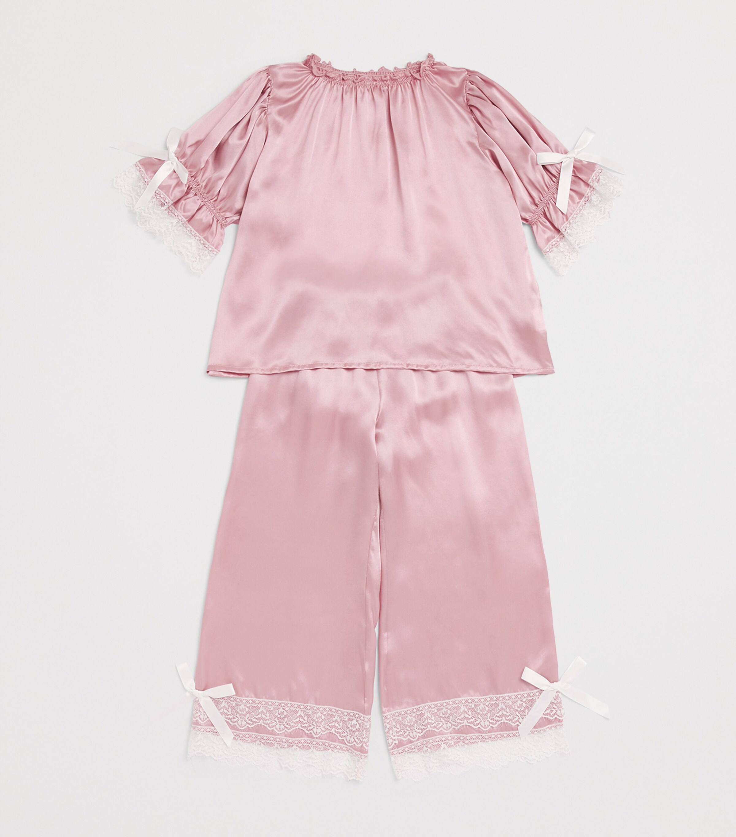 Amiki Silk Jana Pyjama Set (2-14 Years) Dusty Pink Image 3