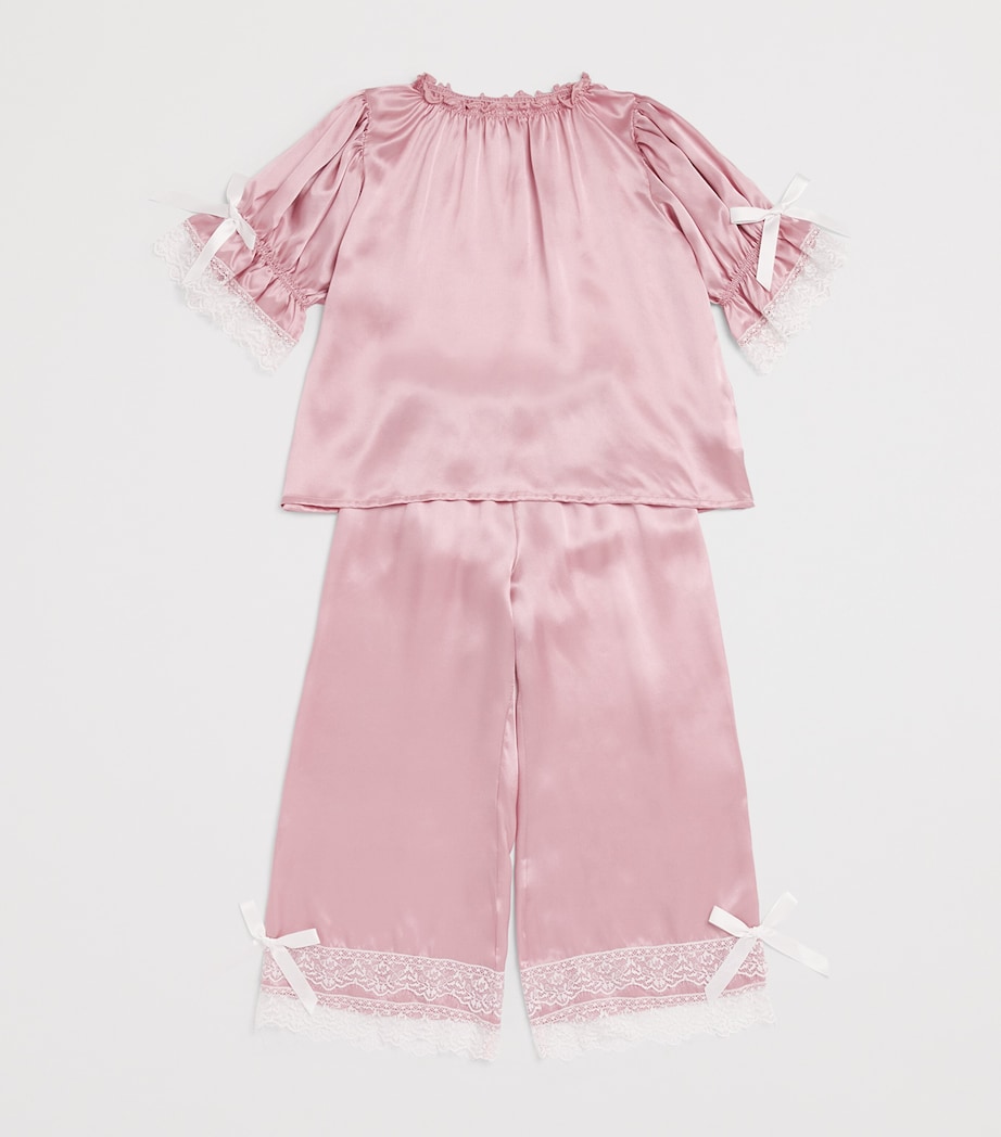 Amiki Silk Jana Pyjama Set (2-14 Years) Dusty Pink Image 3