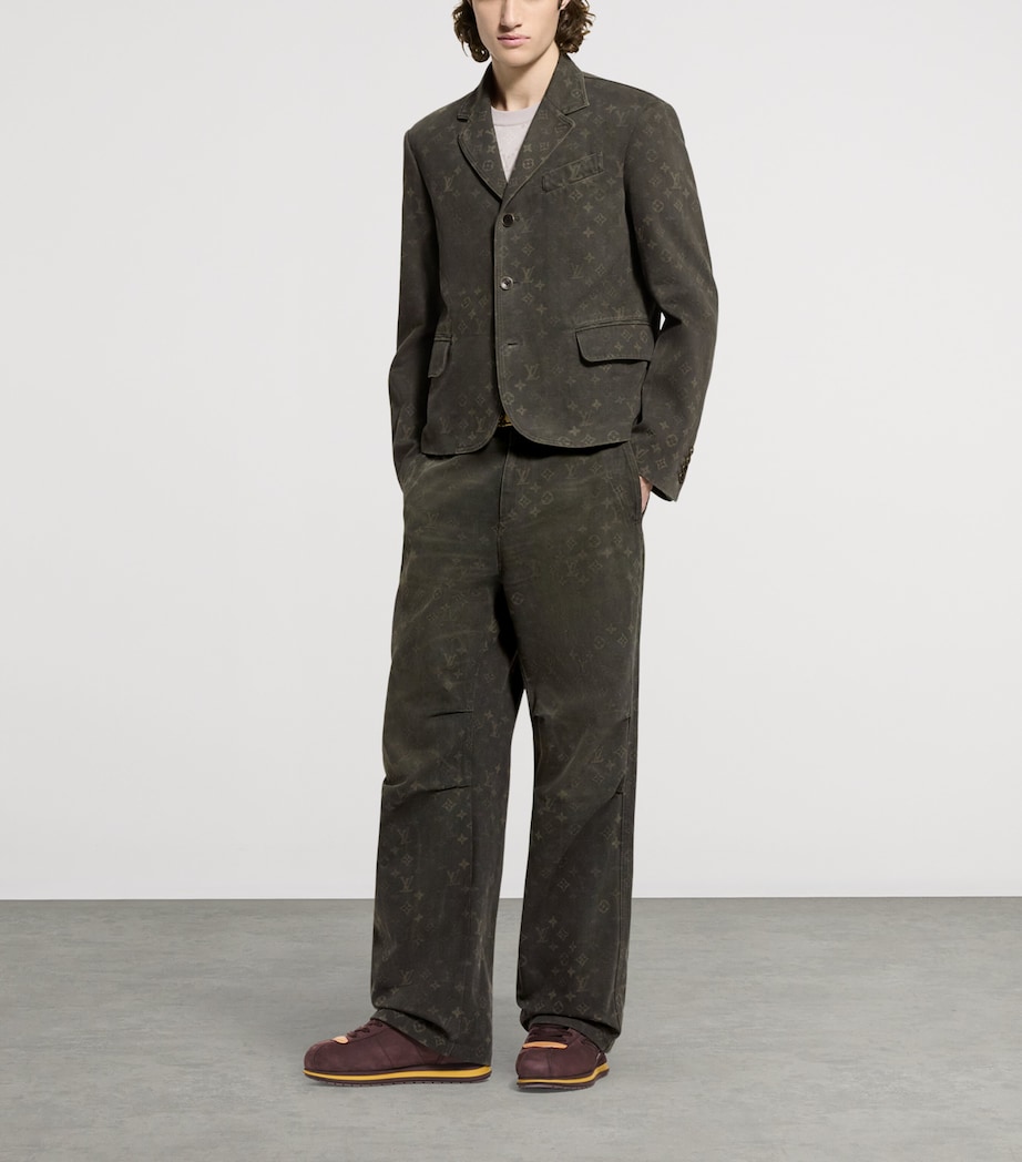 Waxed Denim Trousers DARK KHAKI GREEN Image 4