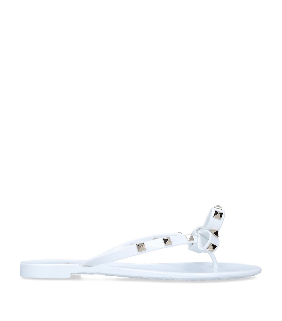 Knotted Rockstud Flip Flops WHITE Image 3