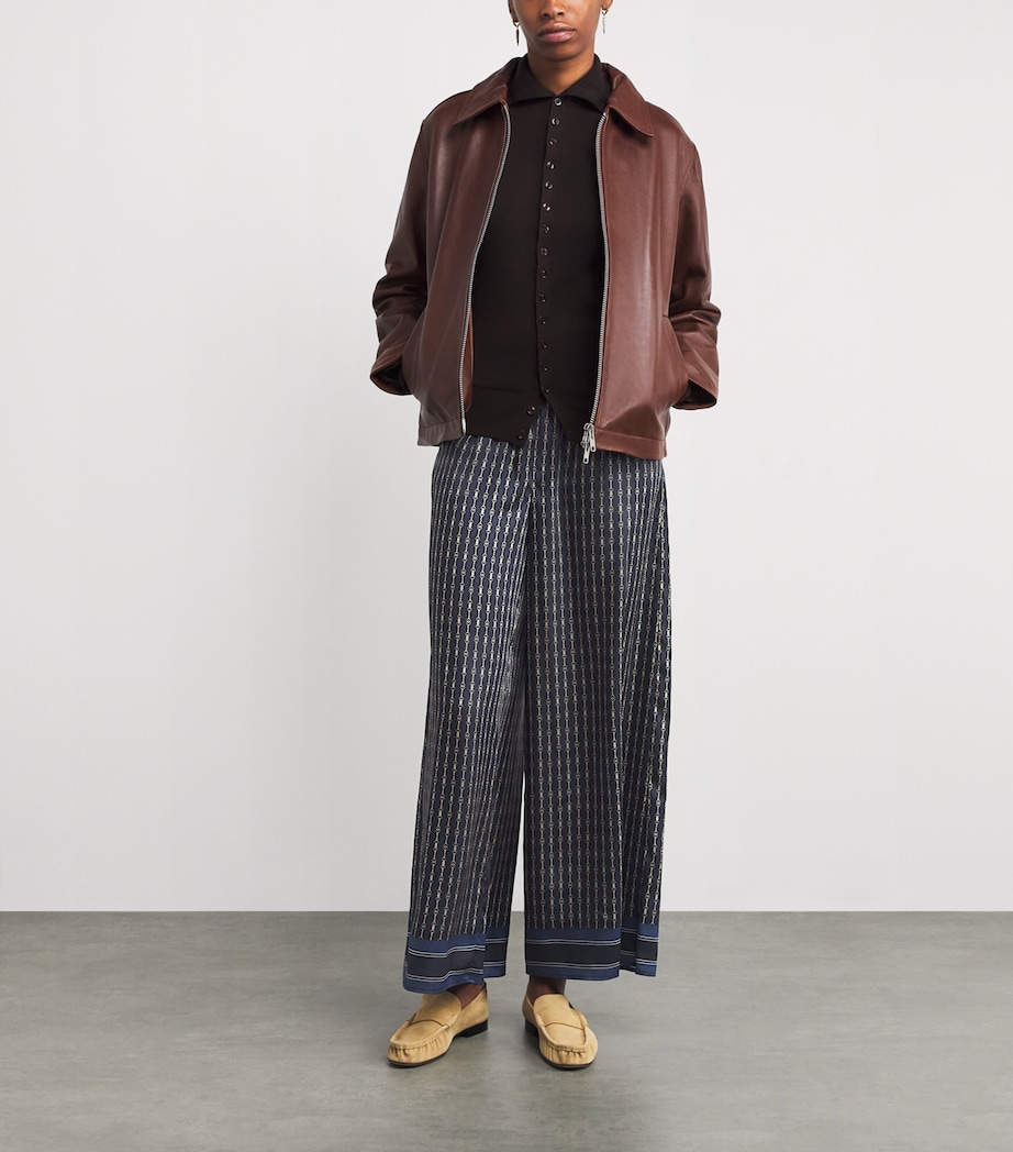 Wide Leg Printed Trousers DARK PRINT Image 2