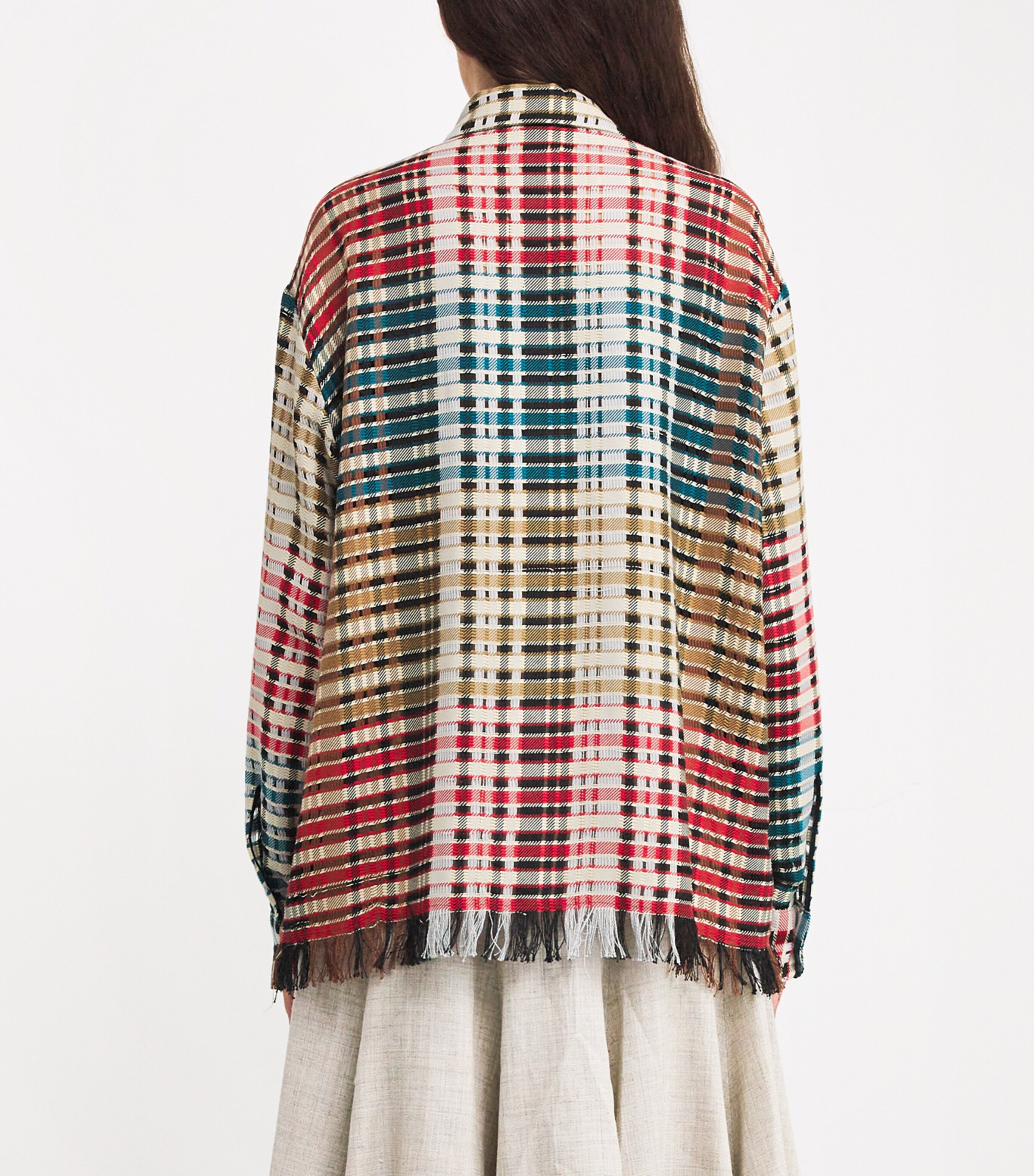 RETORI Womens Cotton Check Shirt Rainbow Image 4