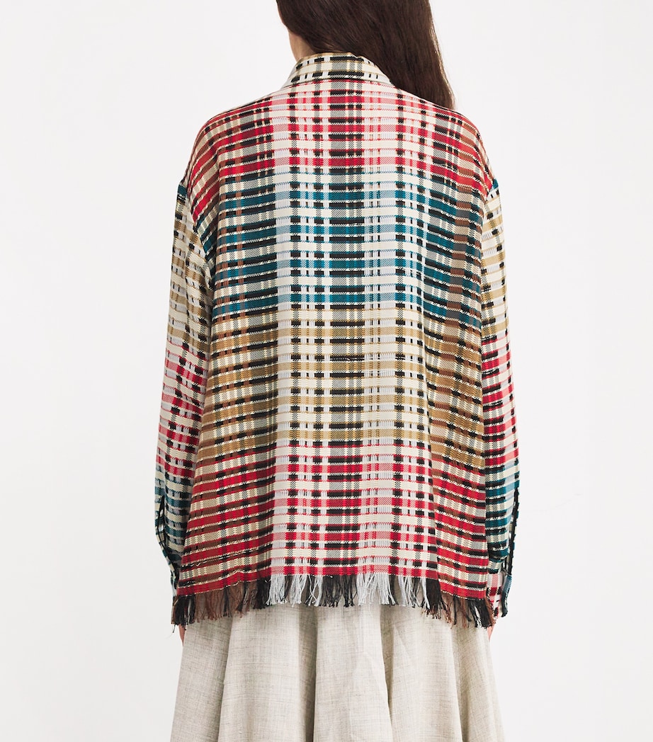 RETORI Womens Cotton Check Shirt Rainbow Image 4
