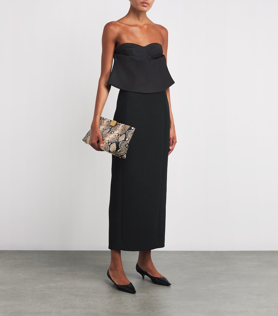 Crepe Cato Maxi Dress 200 BLACK Image 2