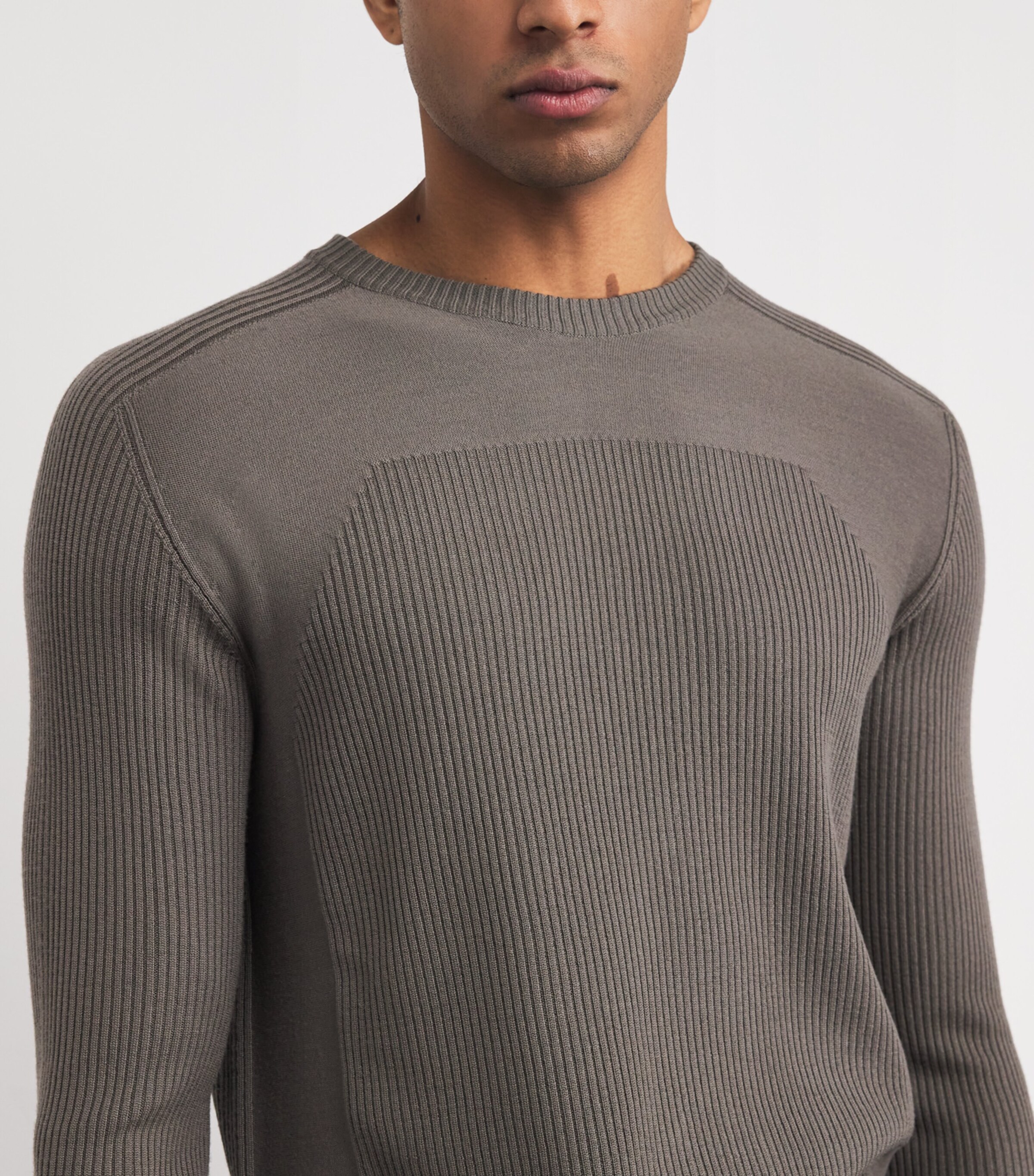 Virgin Wool Ribbed Geo Top DUST/ 34 Image 6
